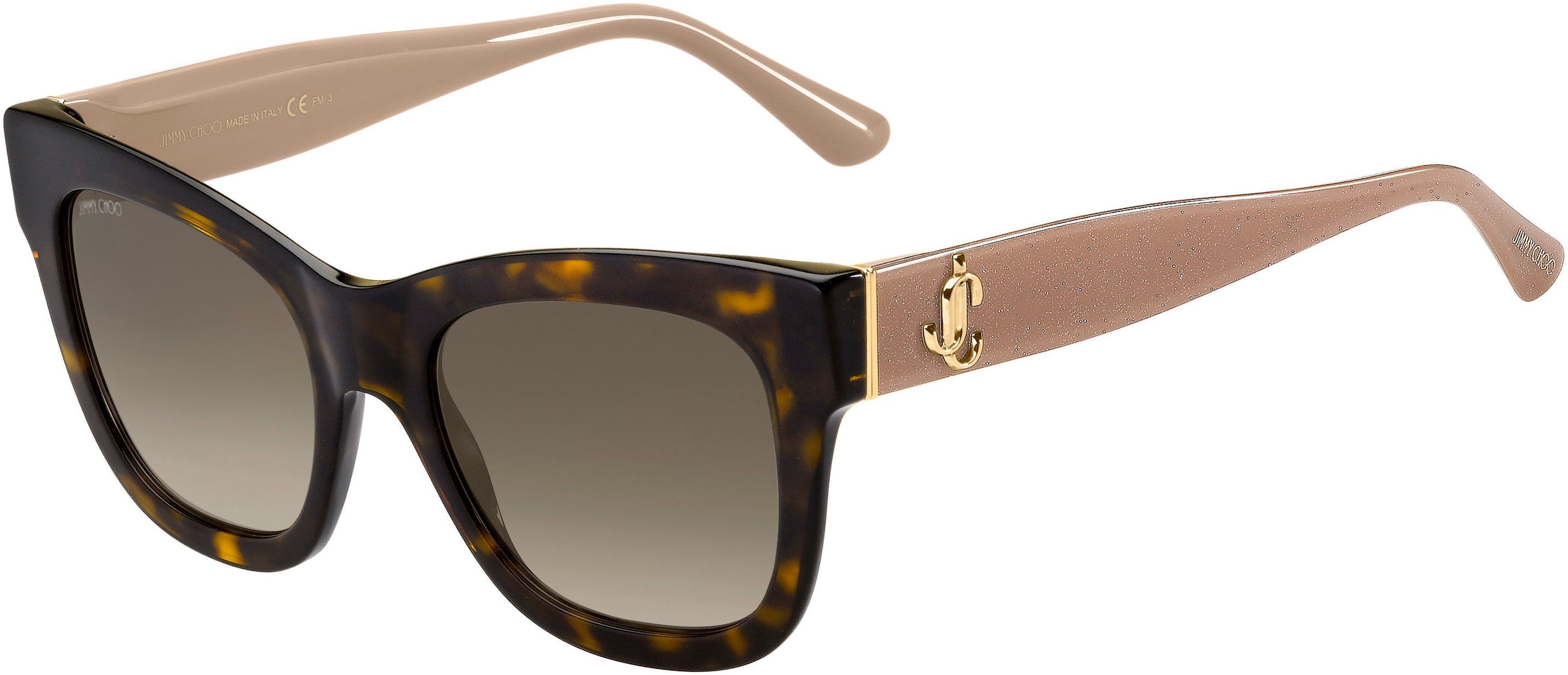 Jimmy Choo Jan/S Rectangular Sunglasses 0ONS-0ONS  Havana Nunu (HA Brown Gradient)