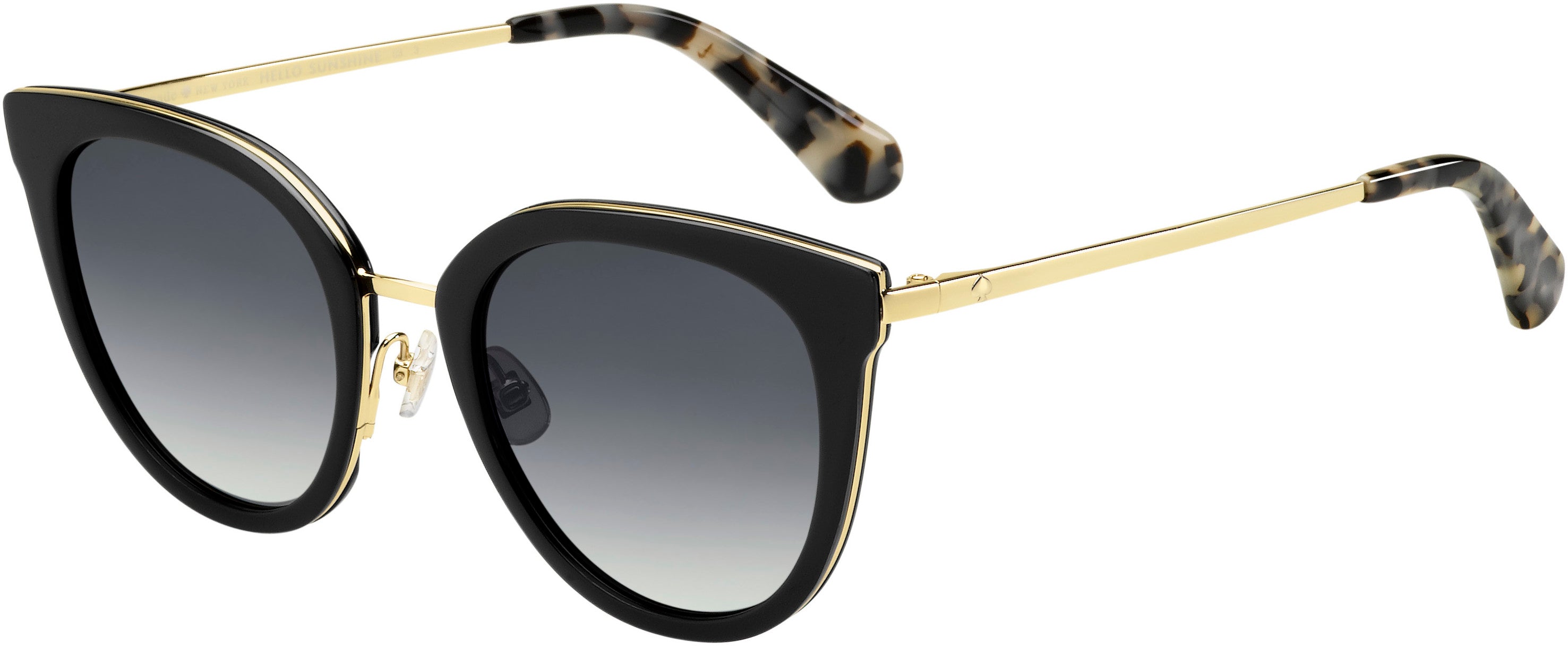 Kate Spade Jazzlyn/S Cat Eye/butterfly Sunglasses 02M2-02M2  Black Gold (9O Dark Gray Gradient)