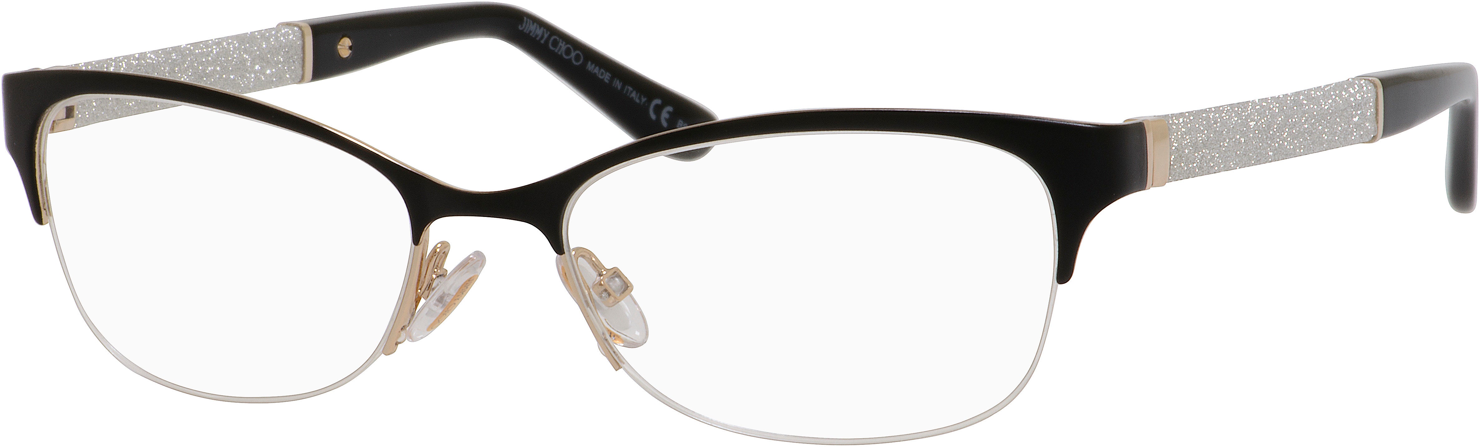  Jimmy Choo 106 Rectangular Eyeglasses 0F2T-0F2T  Semi Matte Black (00 Demo Lens)