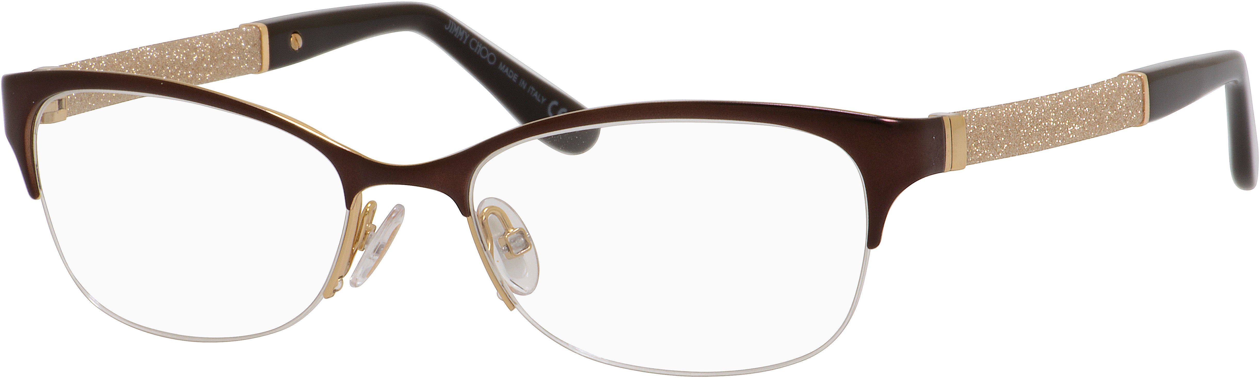  Jimmy Choo 106 Rectangular Eyeglasses 0F62-0F62  Matte Brown (00 Demo Lens)