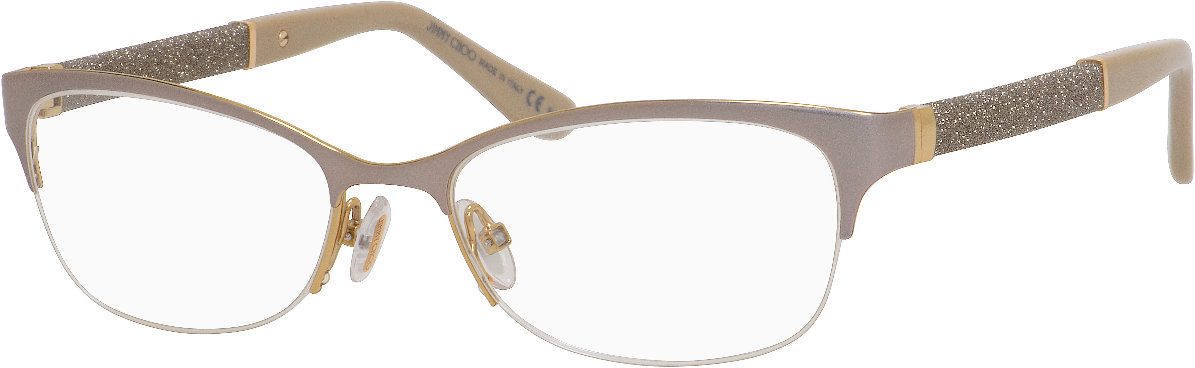  Jimmy Choo 106 Rectangular Eyeglasses 0F78-0F78  Matte Dove Gray (00 Demo Lens)