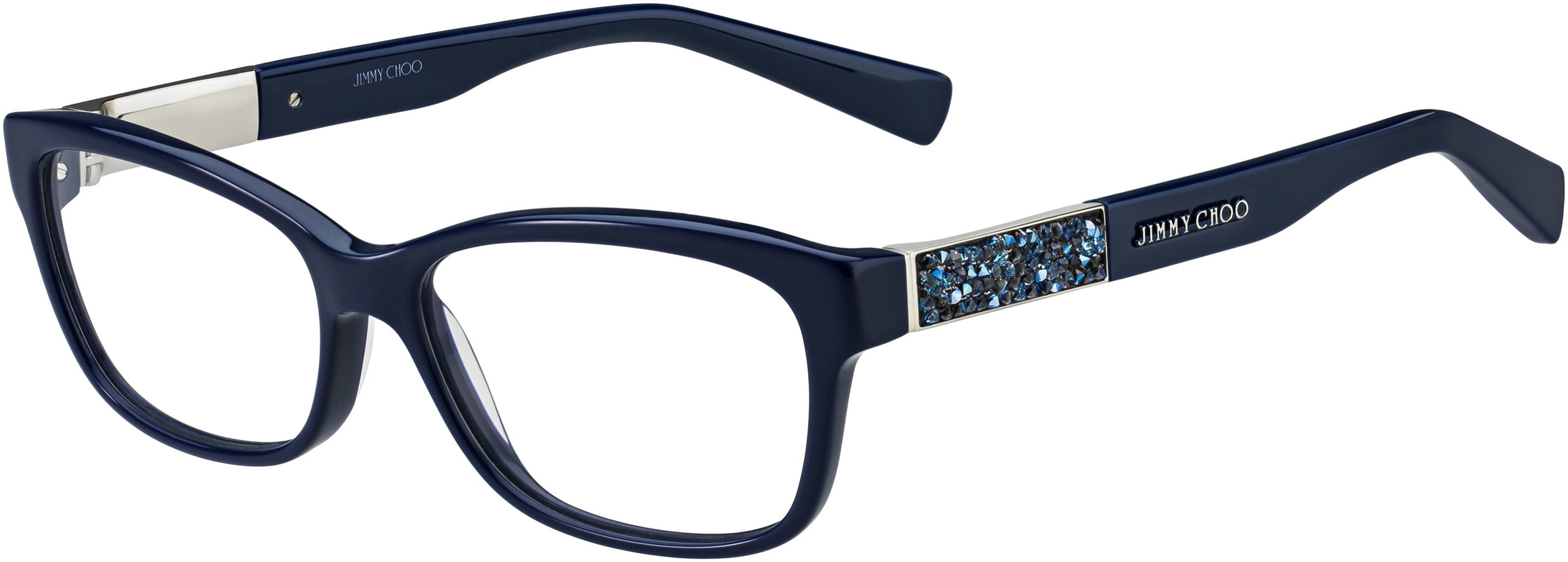  Jimmy Choo 110 Rectangular Eyeglasses 02KV-02KV  Blue (00 Demo Lens)