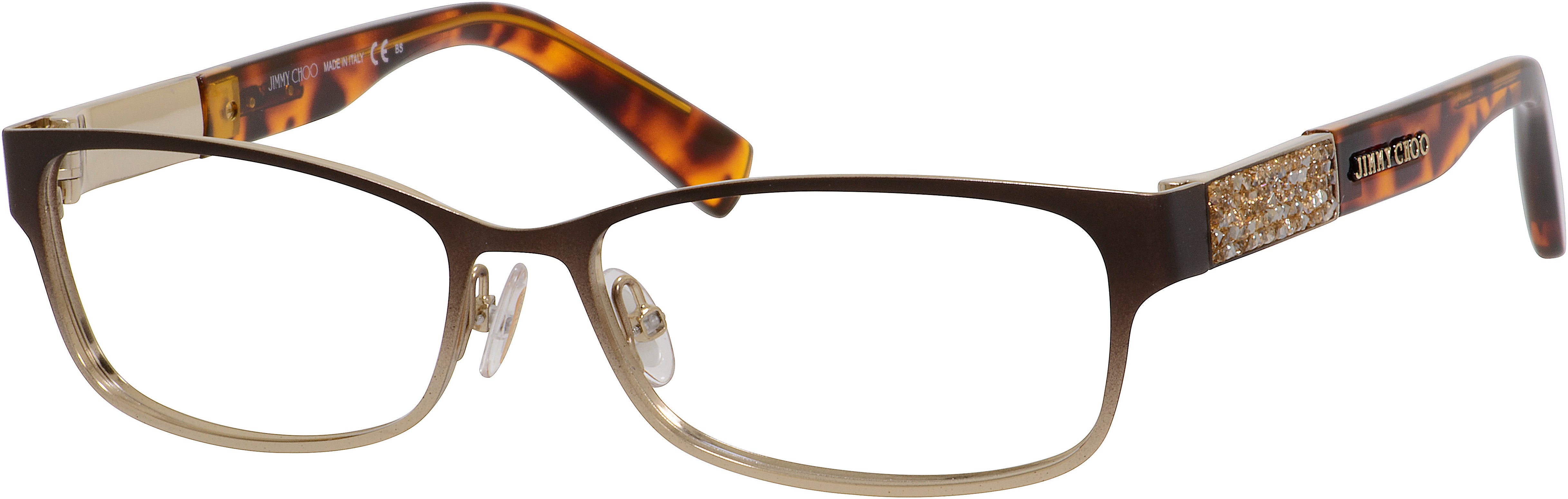  Jimmy Choo 124 Rectangular Eyeglasses 0VUQ-0VUQ  Matte Brown (00 Demo Lens)