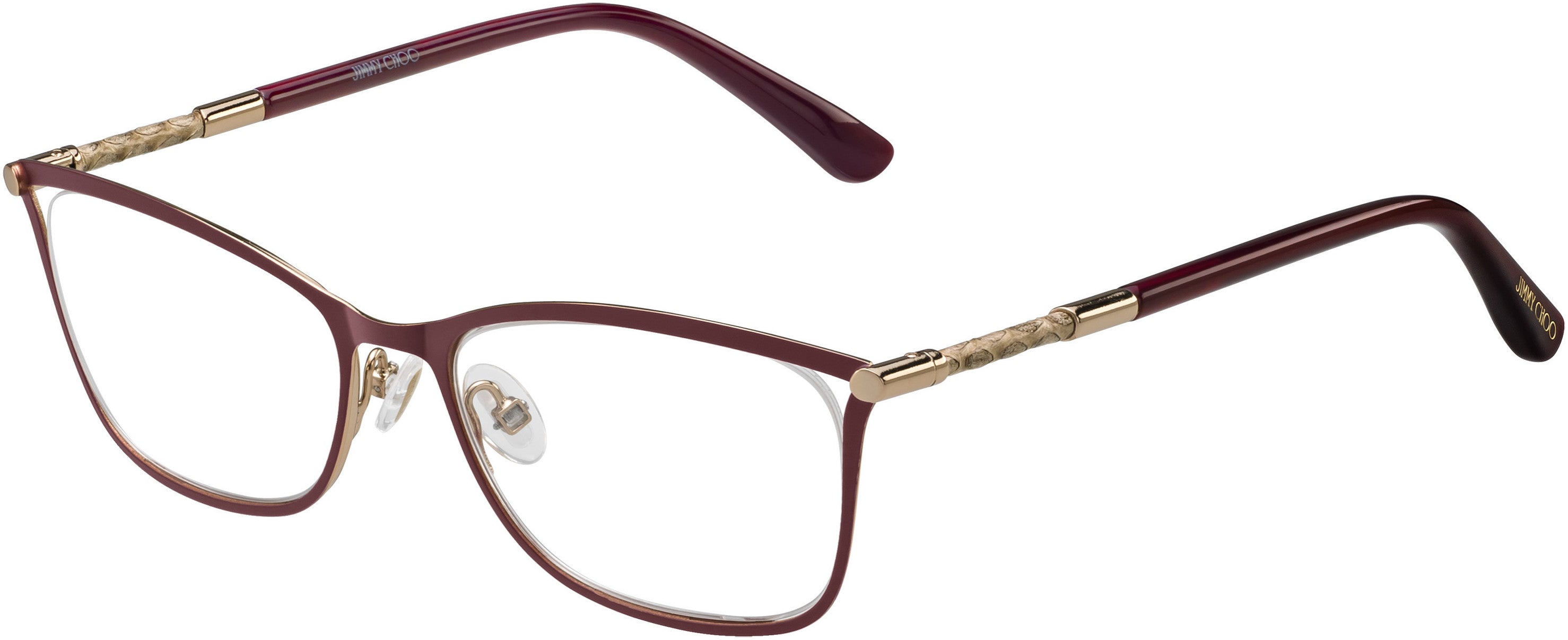  Jimmy Choo 134 Rectangular Eyeglasses 0J6Y-0J6Y  Burgundy (00 Demo Lens)