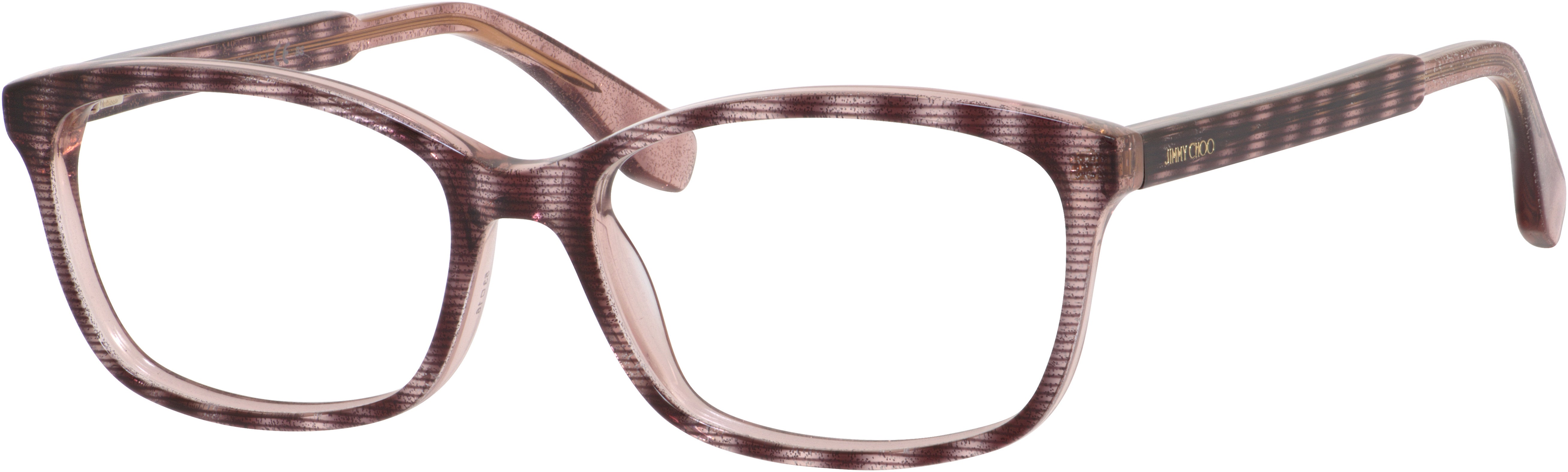  Jimmy Choo 140 Rectangular Eyeglasses 0LX9-0LX9  Striped Glitterd (00 Demo Lens)