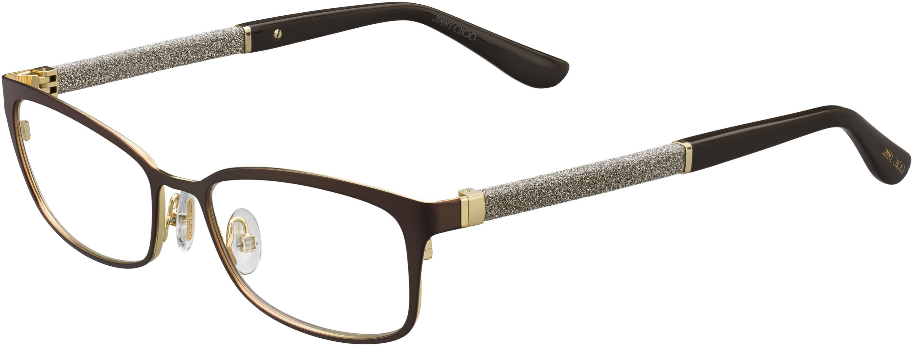  Jimmy Choo 166 Rectangular Eyeglasses 0LS7-0LS7  Matte Dark Brown (00 Demo Lens)