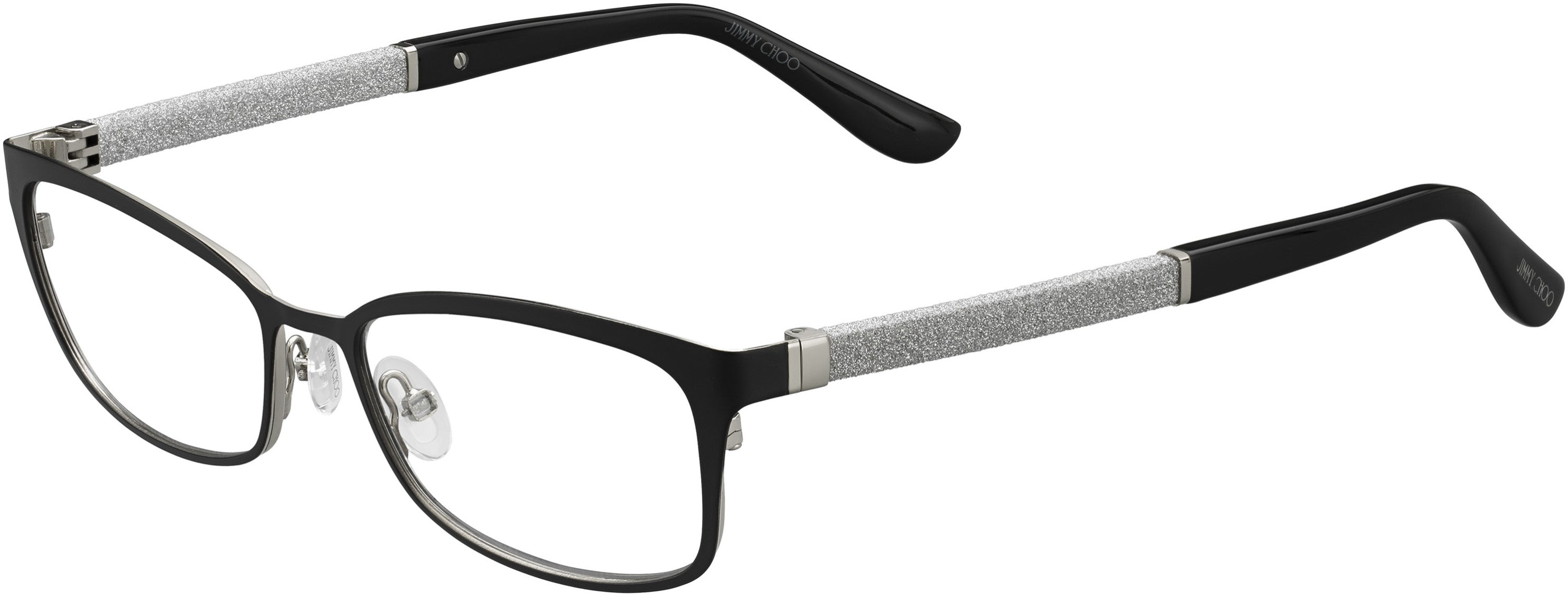  Jimmy Choo 166 Rectangular Eyeglasses 0LUP-0LUP  Matte Black / Palladium (00 Demo Lens)