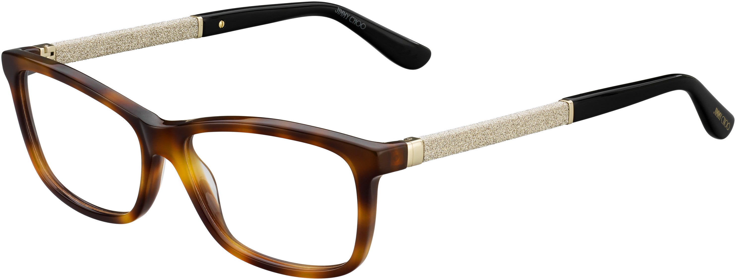  Jimmy Choo 167 Rectangular Eyeglasses 0KLZ-0KLZ  Havana Glitter Black (00 Demo Lens)