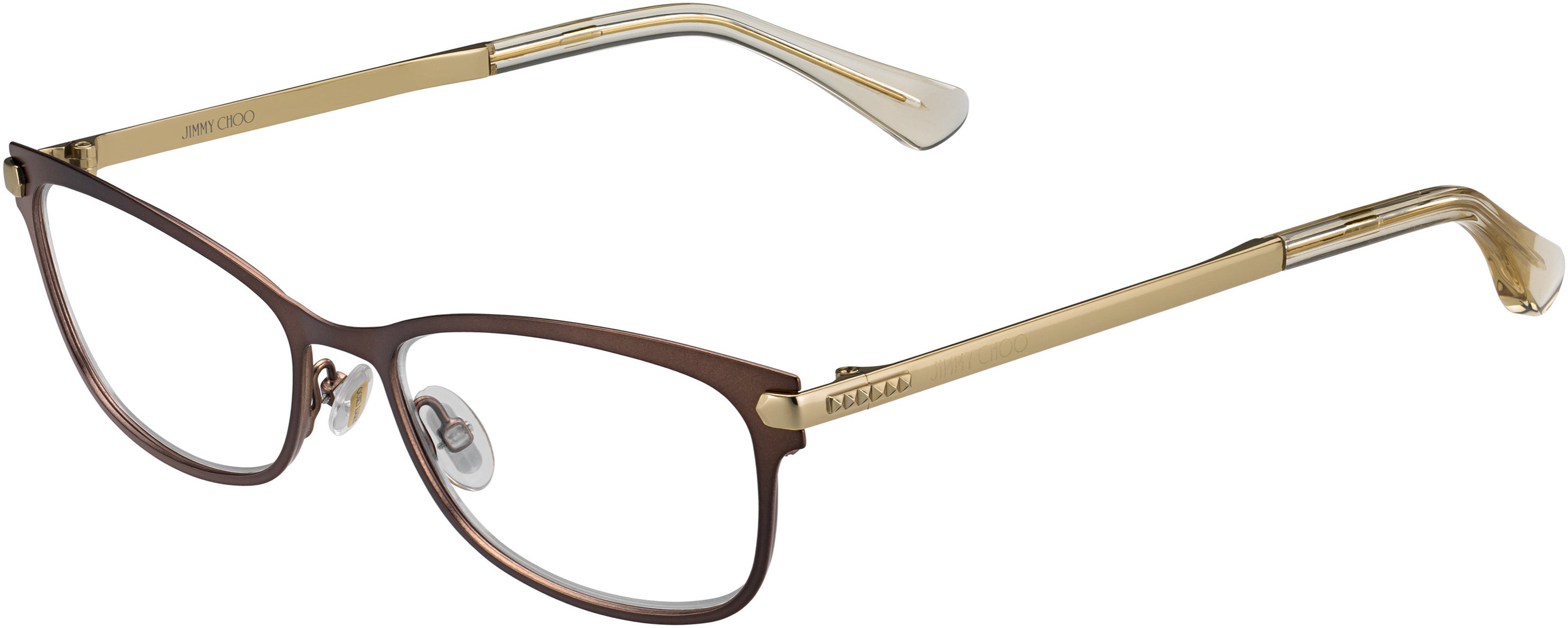  Jimmy Choo 175 Rectangular Eyeglasses 0H8T-0H8T  Matte Brown Rose Gold (00 Demo Lens)