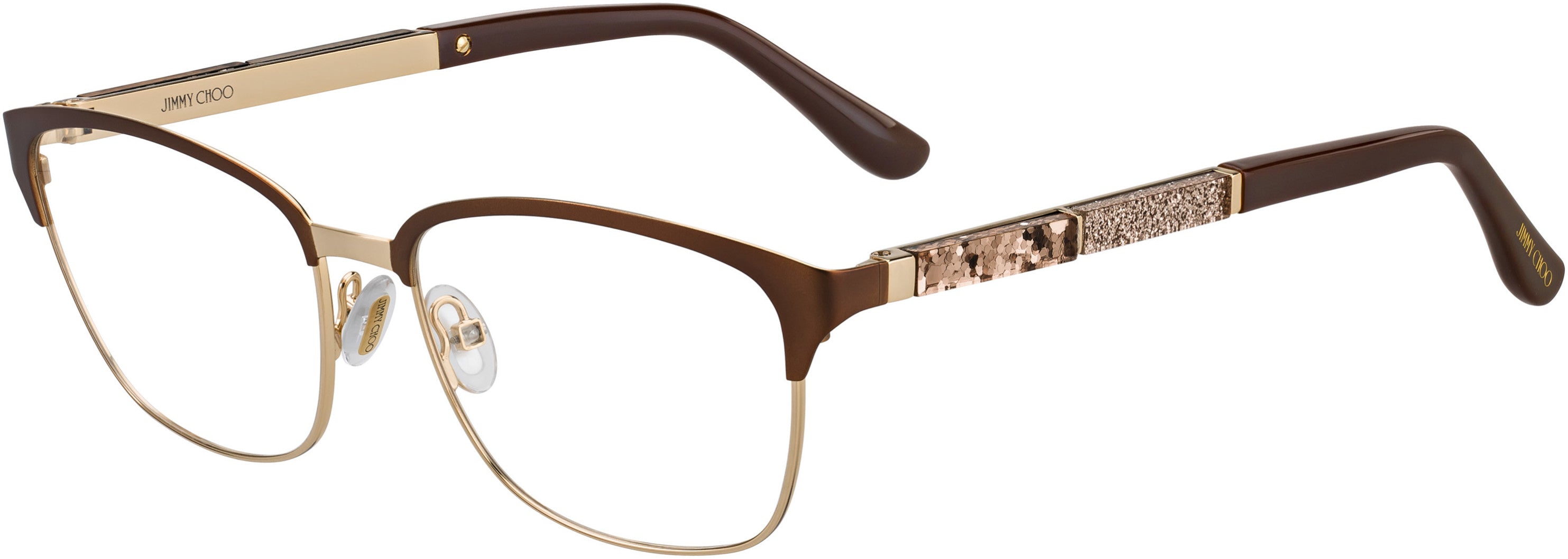  Jimmy Choo 192 Square Eyeglasses 04IN-04IN  Matte Brown (00 Demo Lens)