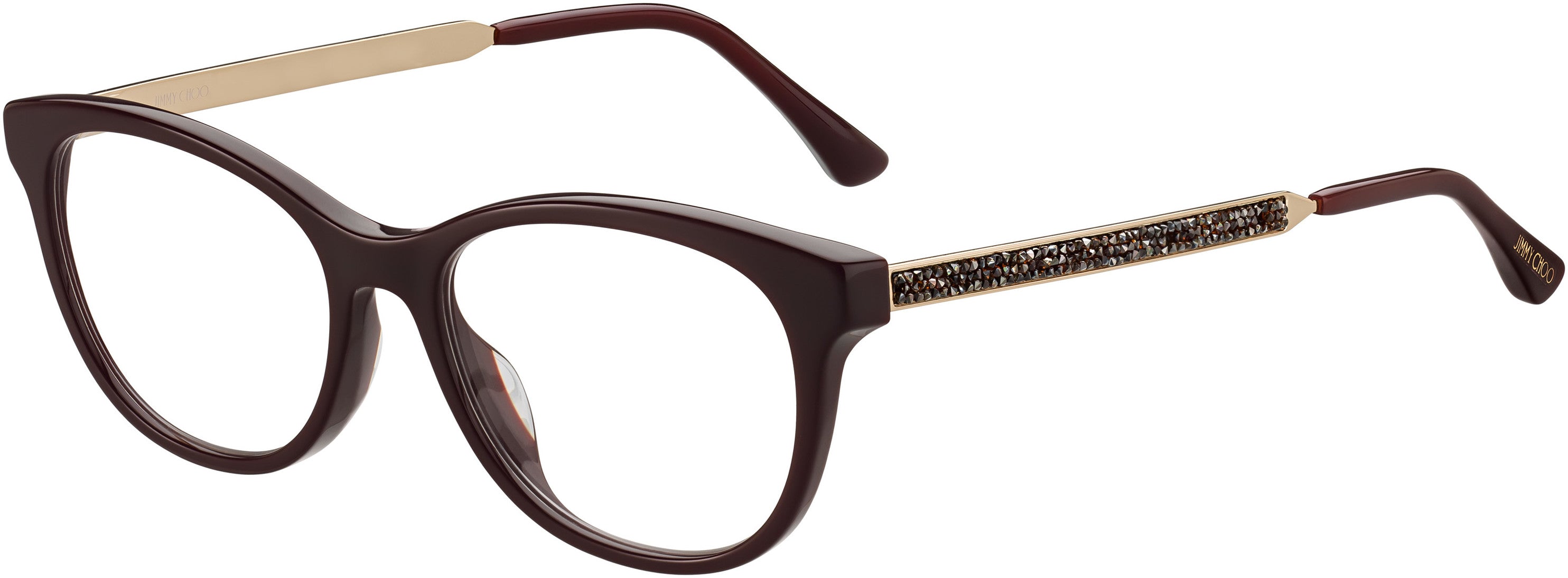  Jimmy Choo 202 Square Eyeglasses 0LHF-0LHF  Opal Burgundy (00 Demo Lens)