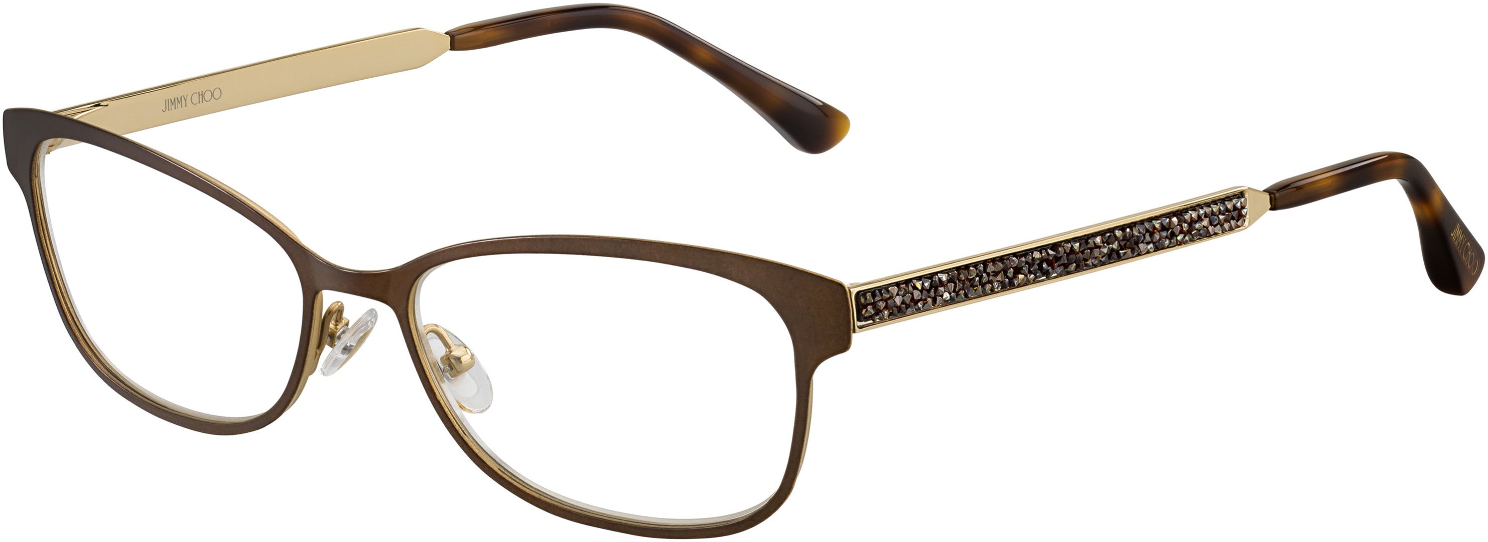  Jimmy Choo 203 Rectangular Eyeglasses 04IN-04IN  Matte Brown (00 Demo Lens)