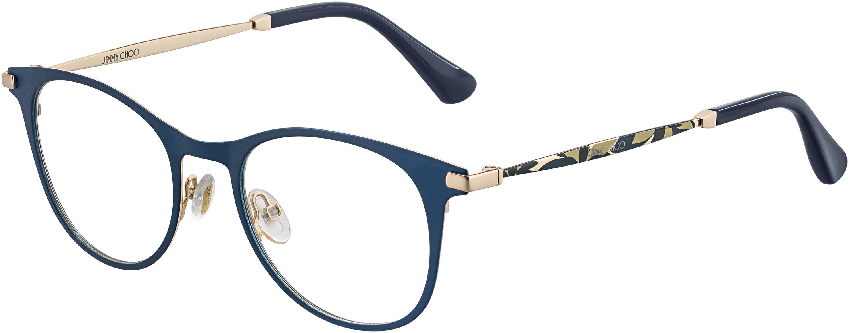  Jimmy Choo 208 Oval Modified Eyeglasses 0RCT-0RCT  Matte Blue (00 Demo Lens)