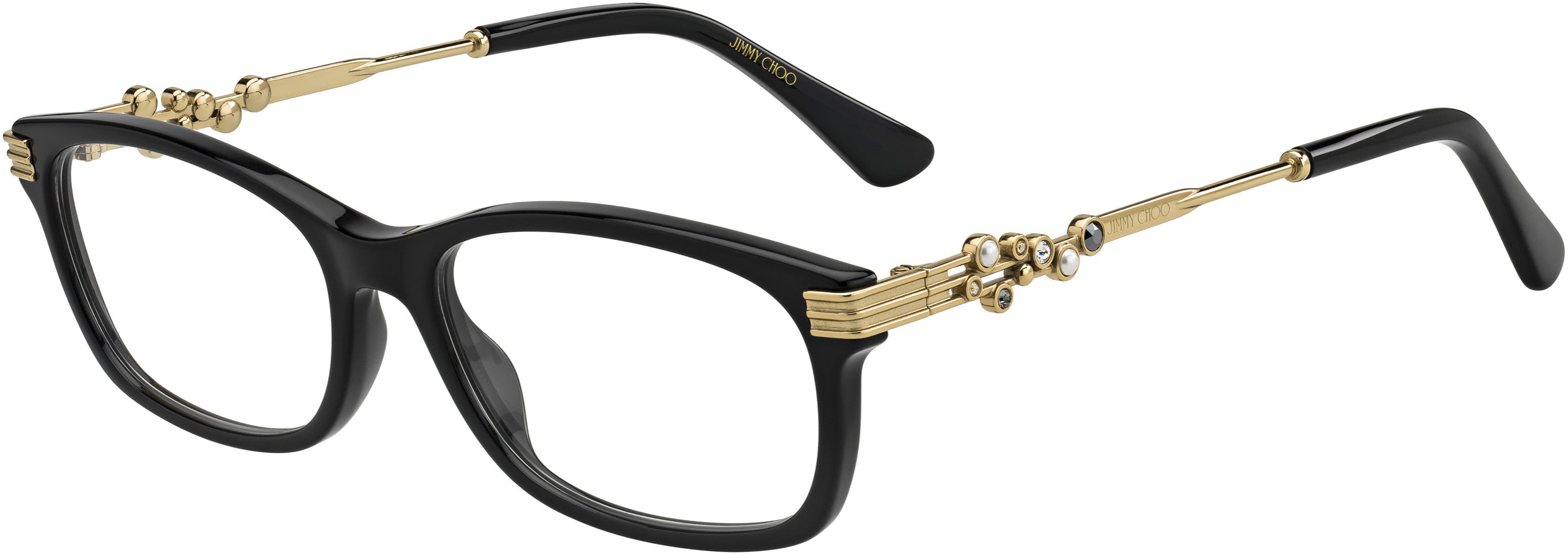  Jimmy Choo 211 Rectangular Eyeglasses 0807-0807  Black (00 Demo Lens)