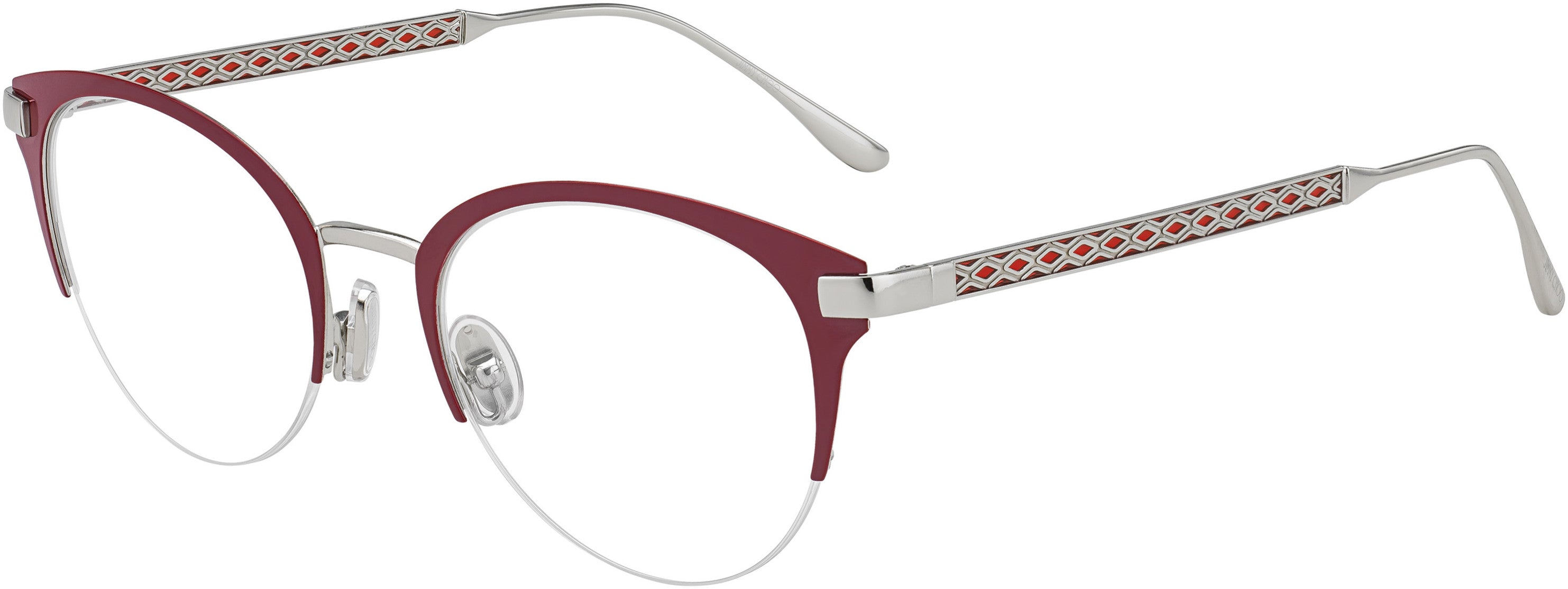  Jimmy Choo 215 Tea Cup Eyeglasses 0LHF-0LHF  Opal Burgundy (00 Demo Lens)