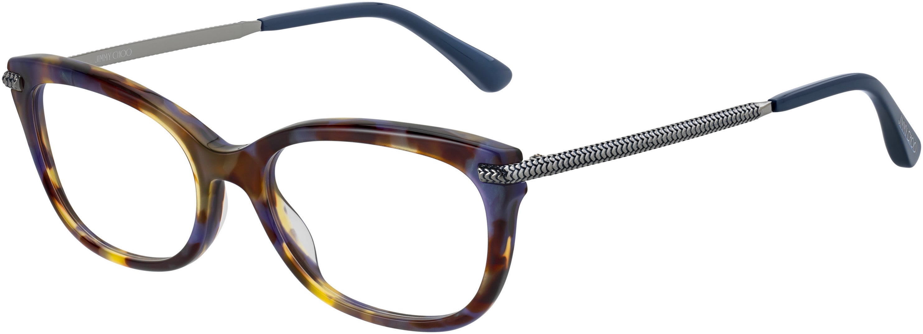  Jimmy Choo 217 Rectangular Eyeglasses 0JBW-0JBW  Blue Havana (00 Demo Lens)