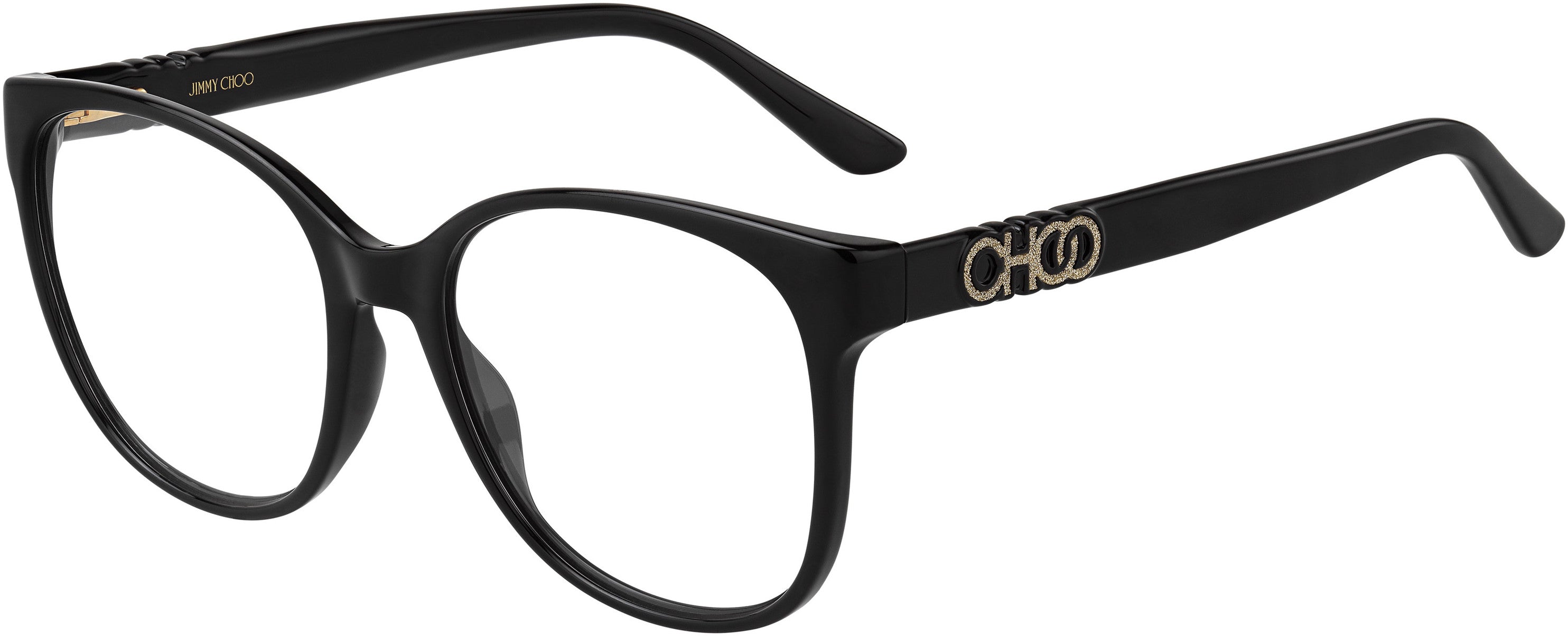  Jimmy Choo 242 Rectangular Eyeglasses 0807-0807  Black (00 Demo Lens)