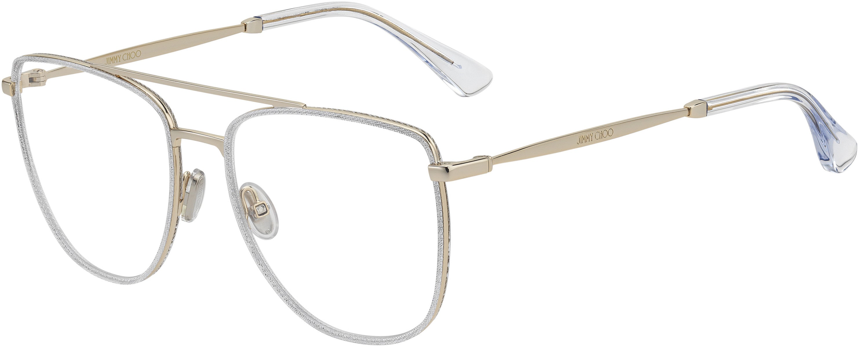  Jimmy Choo 250 Rectangular Eyeglasses 0MXV-0MXV  Silver Glitter Pearl (00 Demo Lens)