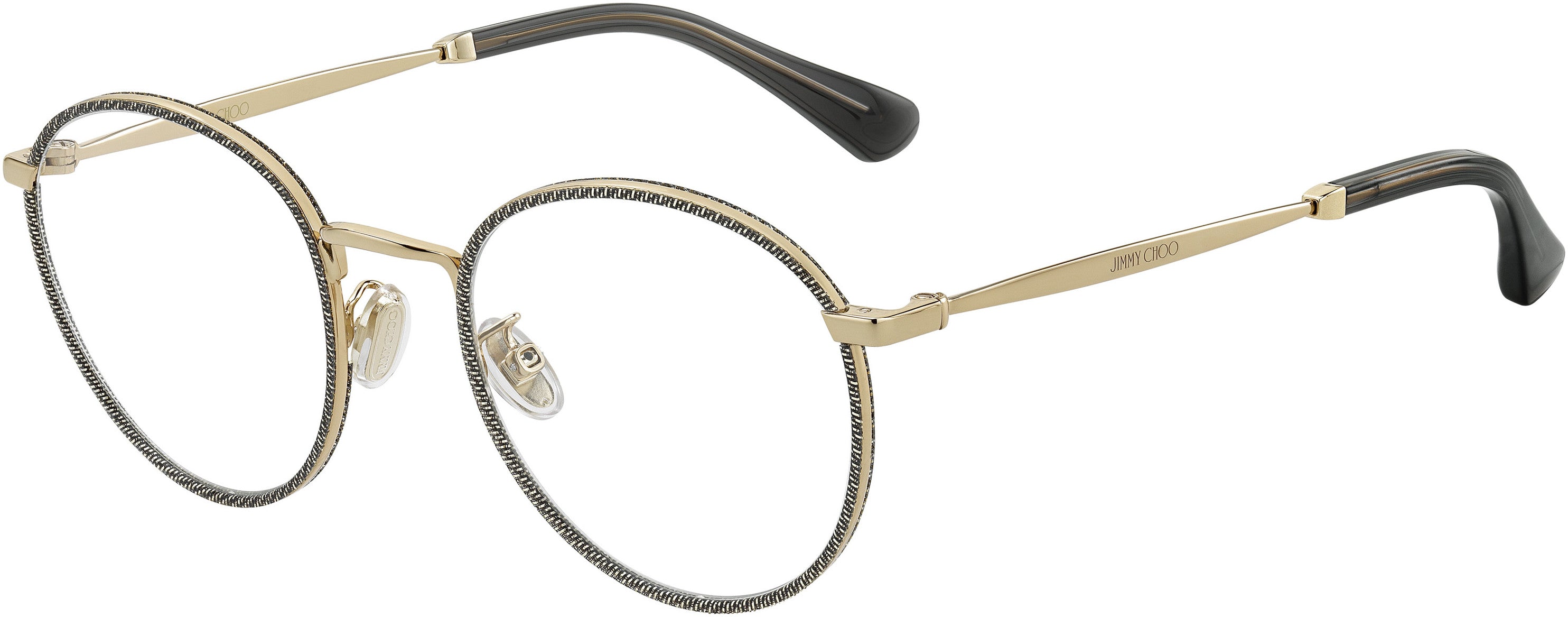  Jimmy Choo 251/G Tea Cup Eyeglasses 0W8Q-0W8Q  Gold Glitter Gray (00 Demo Lens)