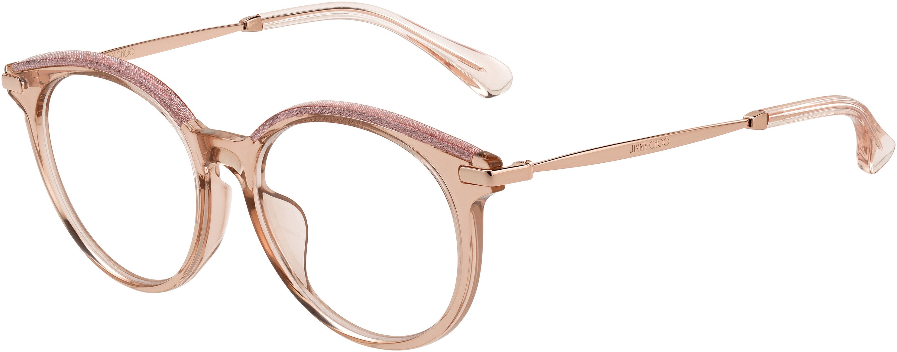  Jimmy Choo 254/F Oval Modified Eyeglasses 0W66-0W66  Pink Glitter (00 Demo Lens)