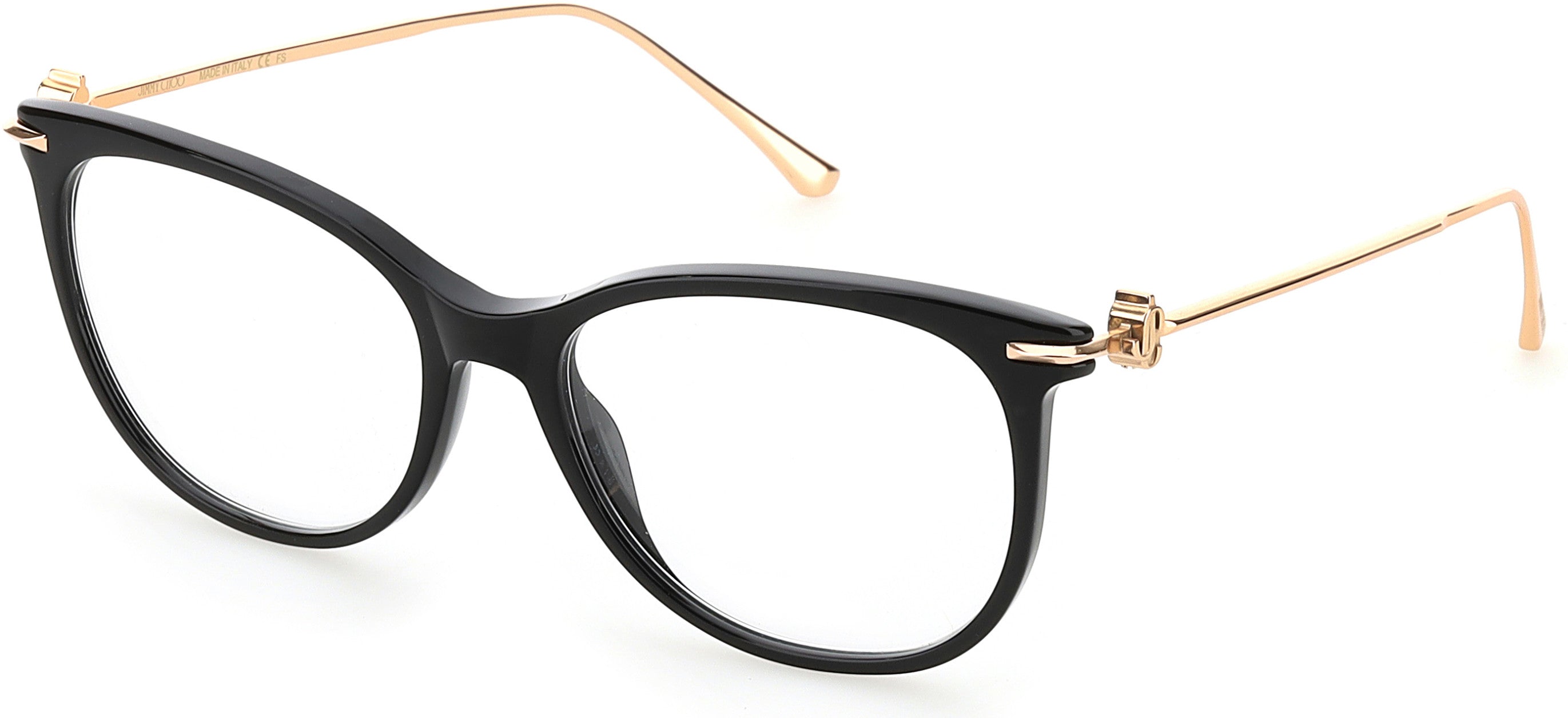  Jimmy Choo 263 Oval Modified Eyeglasses 0807-0807  Black (00 Demo Lens)