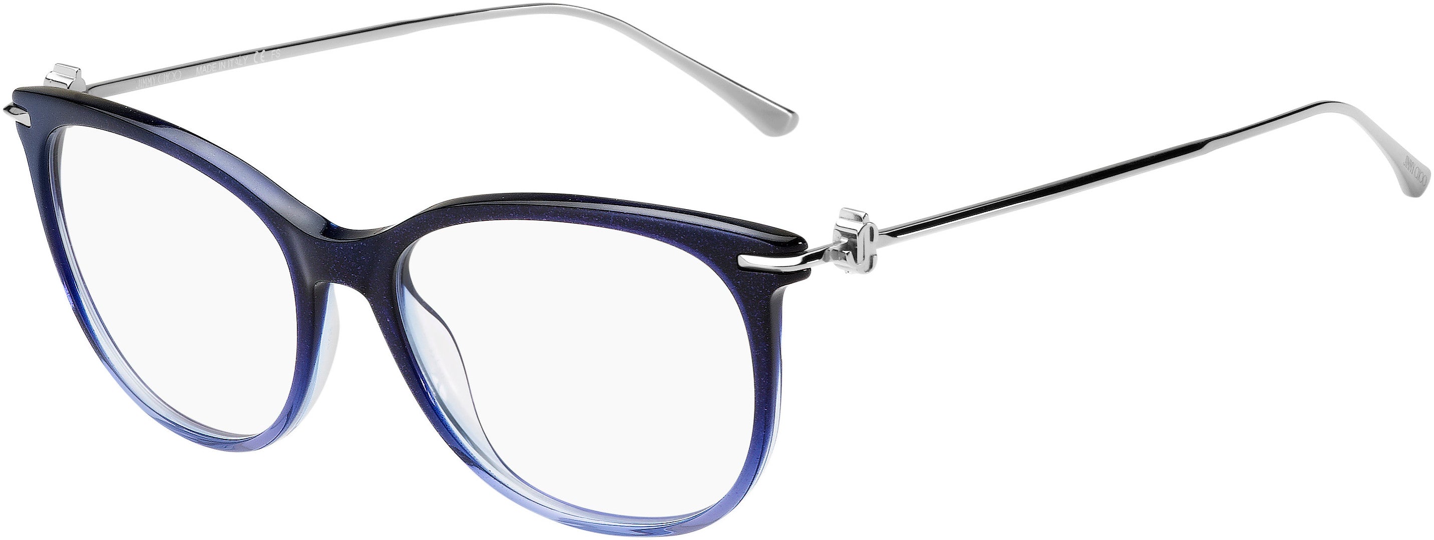  Jimmy Choo 263 Oval Modified Eyeglasses 0DXK-0DXK  Bl Glitter Silver (00 Demo Lens)