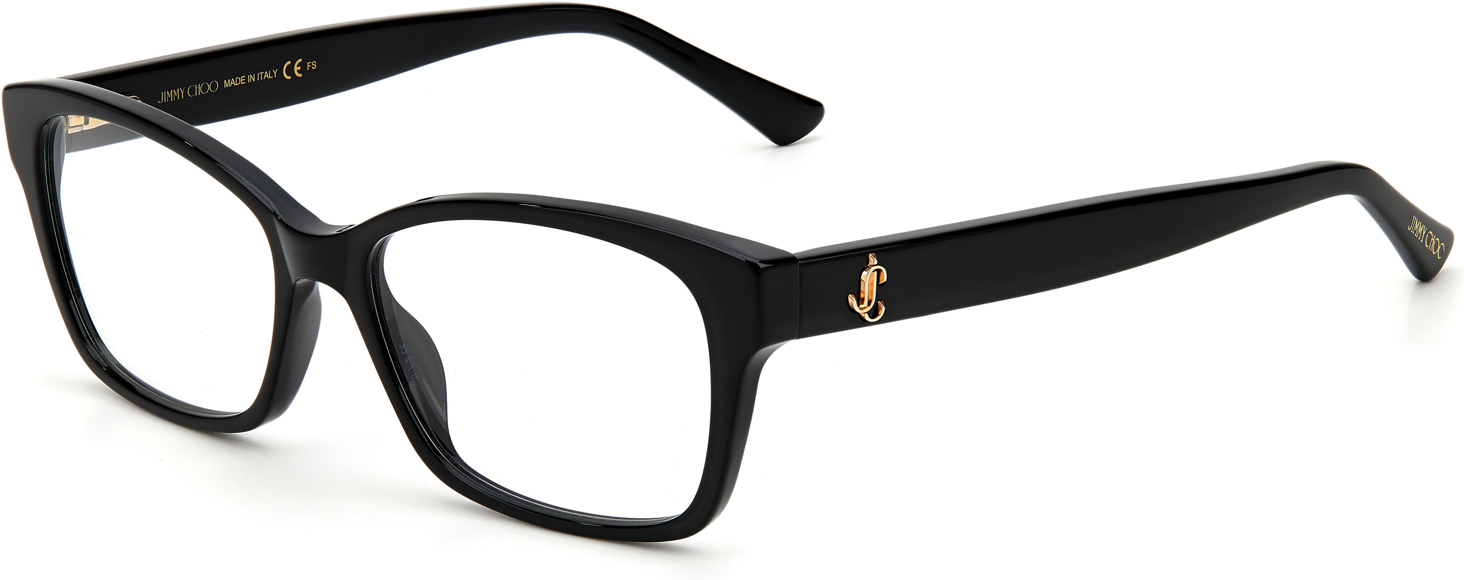  Jimmy Choo 270 Rectangular Eyeglasses 0807-0807  Black (00 Demo Lens)