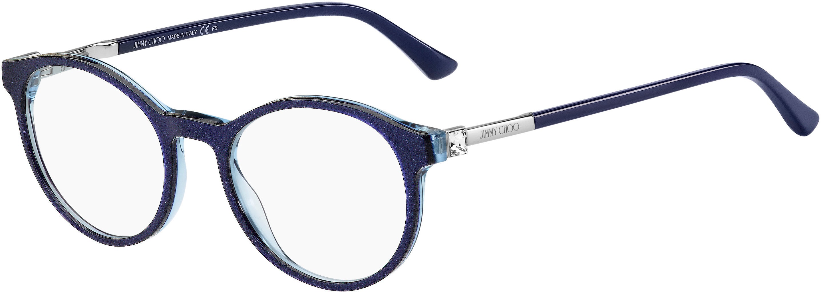  Jimmy Choo 272 Oval Modified Eyeglasses 0JOO-0JOO  Blue Glitter (00 Demo Lens)