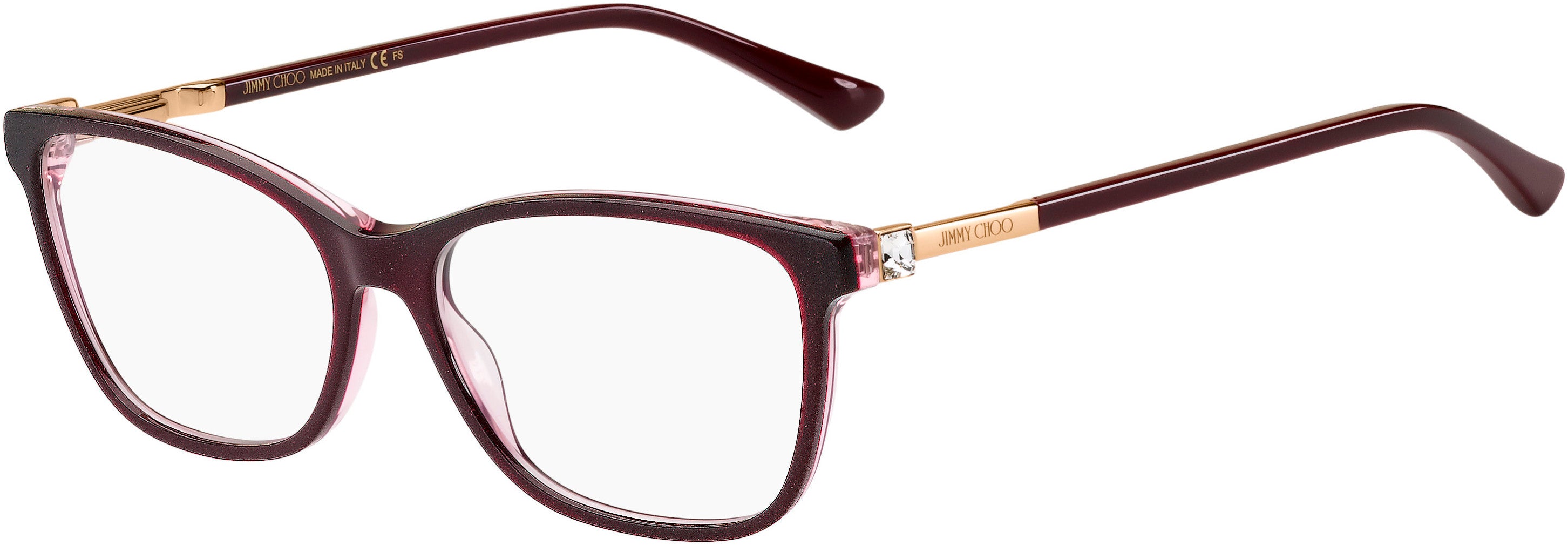  Jimmy Choo 274 Cat Eye/butterfly Eyeglasses 0LHF-0LHF  Opal Burgundy (00 Demo Lens)