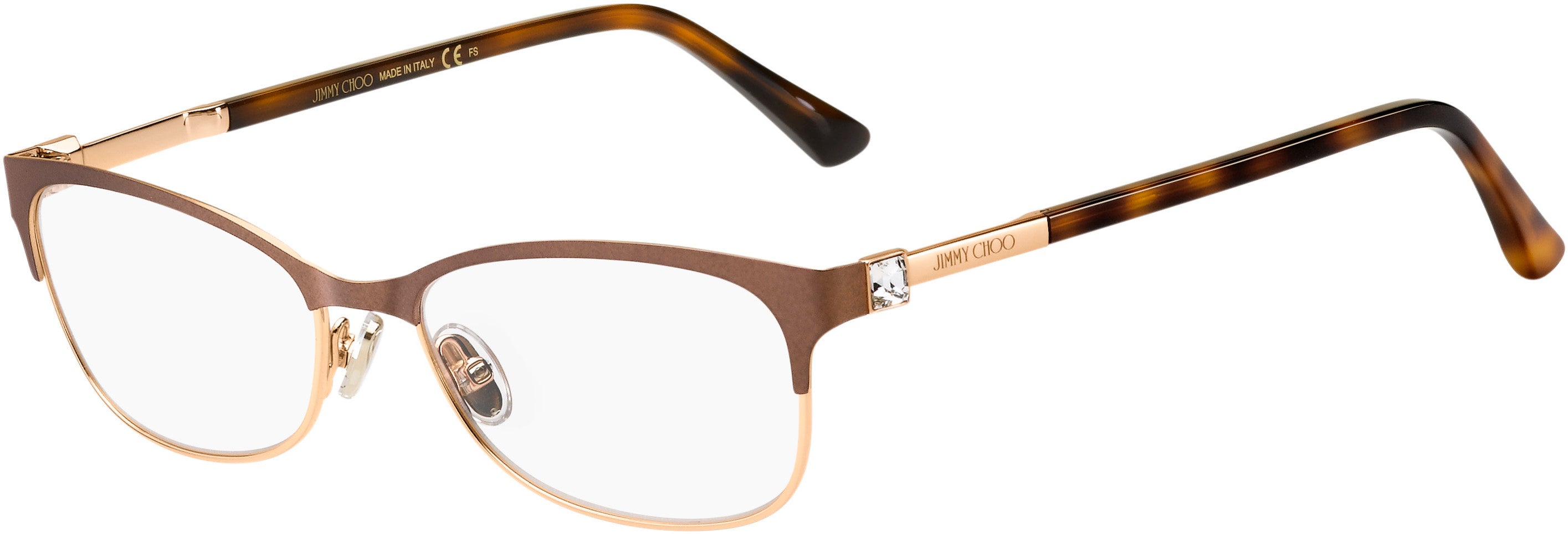  Jimmy Choo 275 Cat Eye/butterfly Eyeglasses 0FG4-0FG4  Brown Gold (00 Demo Lens)