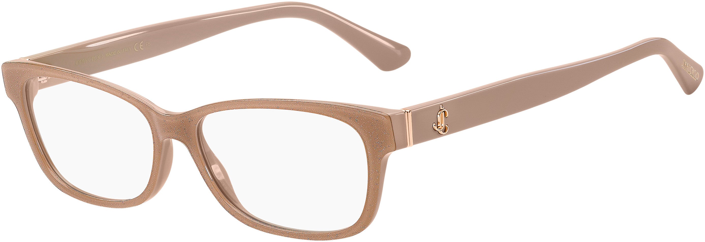  Jimmy Choo 278 Rectangular Eyeglasses 0KON-0KON  Nude Glitter (00 Demo Lens)