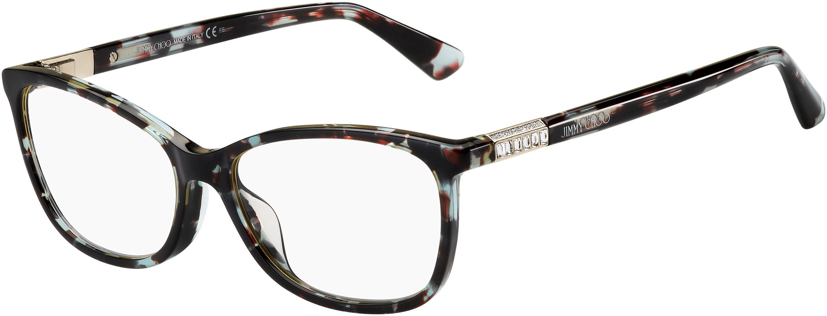  Jimmy Choo 282/G Rectangular Eyeglasses 0R8M-0R8M  Azure Havana (00 Demo Lens)