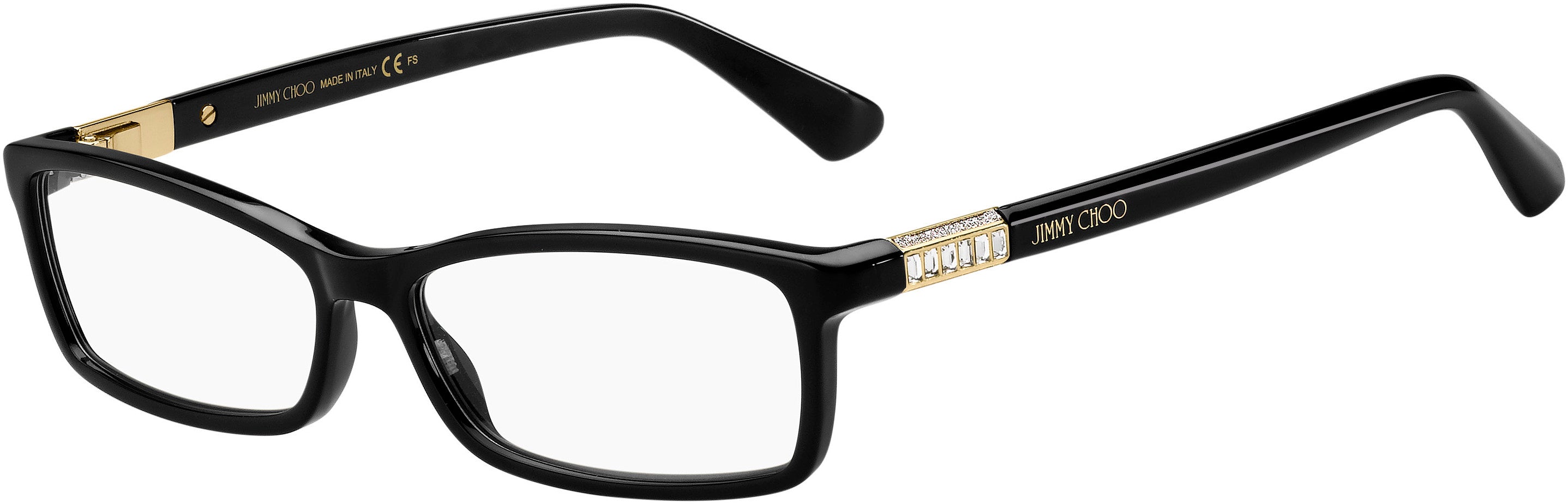  Jimmy Choo 283 Rectangular Eyeglasses 0807-0807  Black (00 Demo Lens)