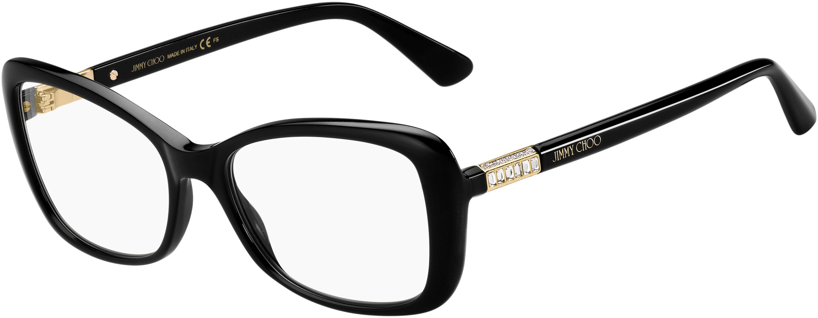  Jimmy Choo 284 Rectangular Eyeglasses 0807-0807  Black (00 Demo Lens)