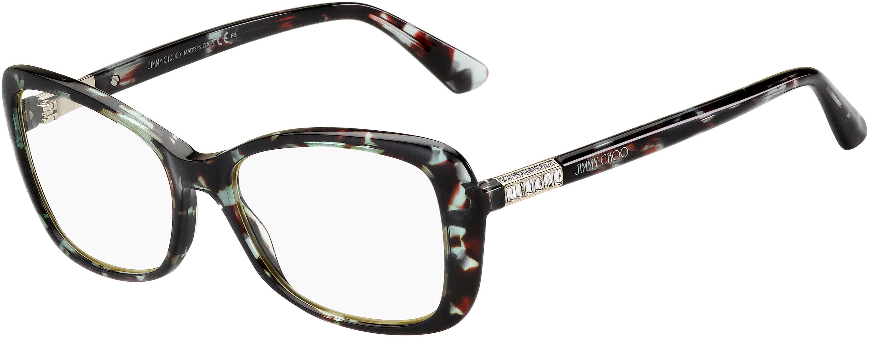  Jimmy Choo 284 Rectangular Eyeglasses 0R8M-0R8M  Azure Havana (00 Demo Lens)