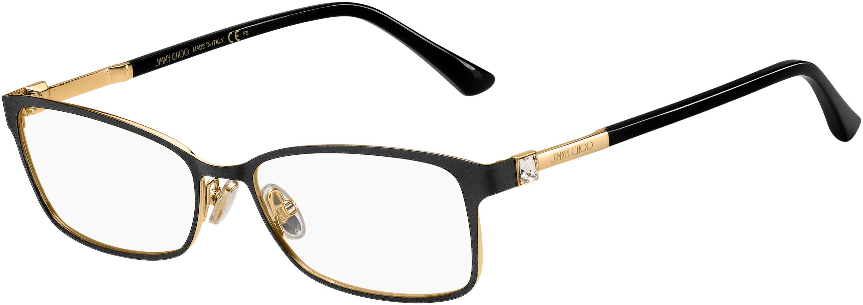  Jimmy Choo 288 Rectangular Eyeglasses 0807-0807  Black (00 Demo Lens)