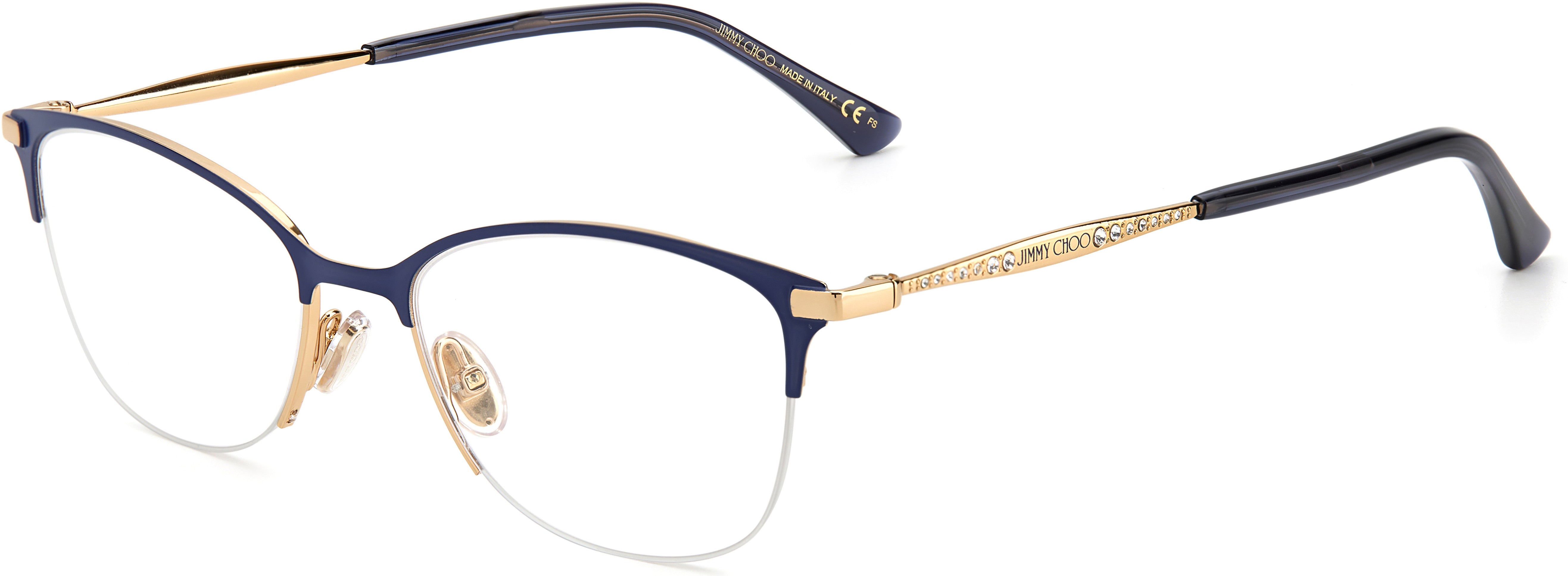  Jimmy Choo 300 Rectangular Eyeglasses 0LKS-0LKS  Gold Blue (00 Demo Lens)