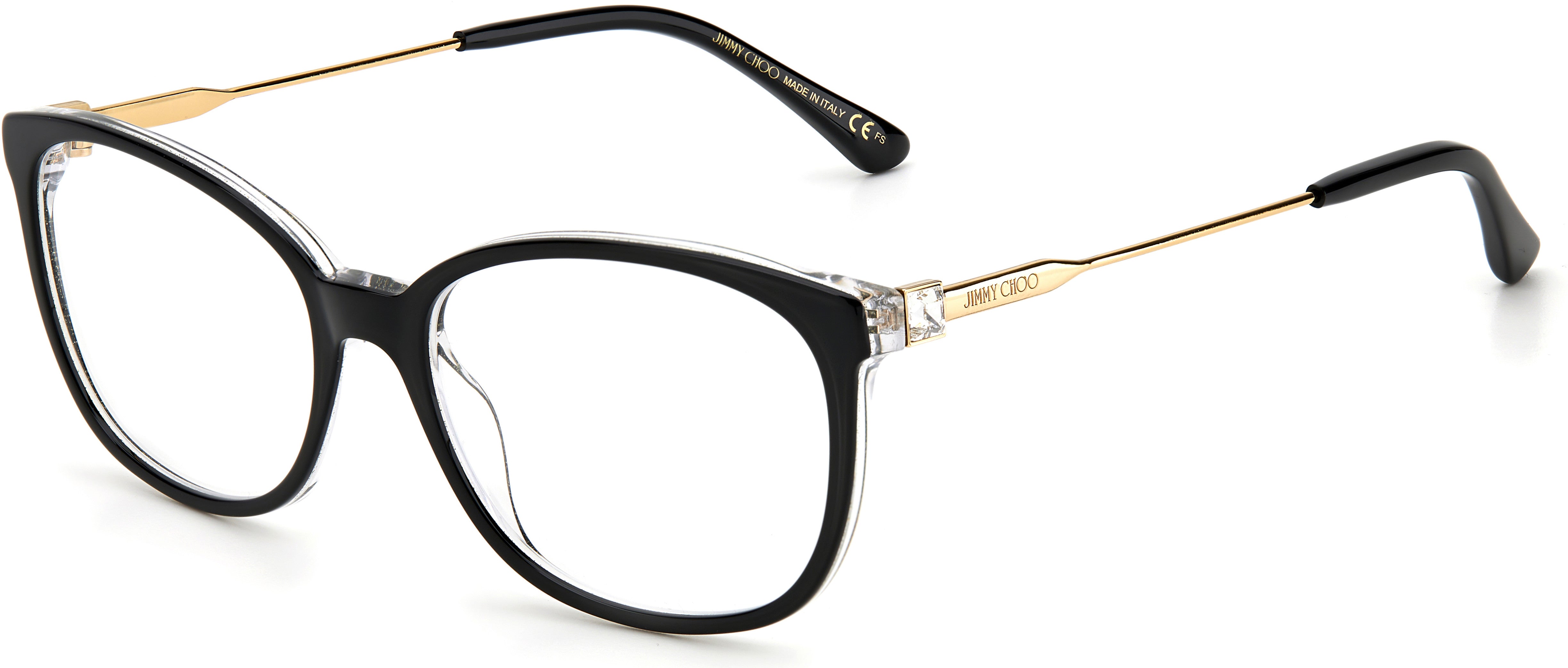  Jimmy Choo 302 Rectangular Eyeglasses 0807-0807  Black (00 Demo Lens)