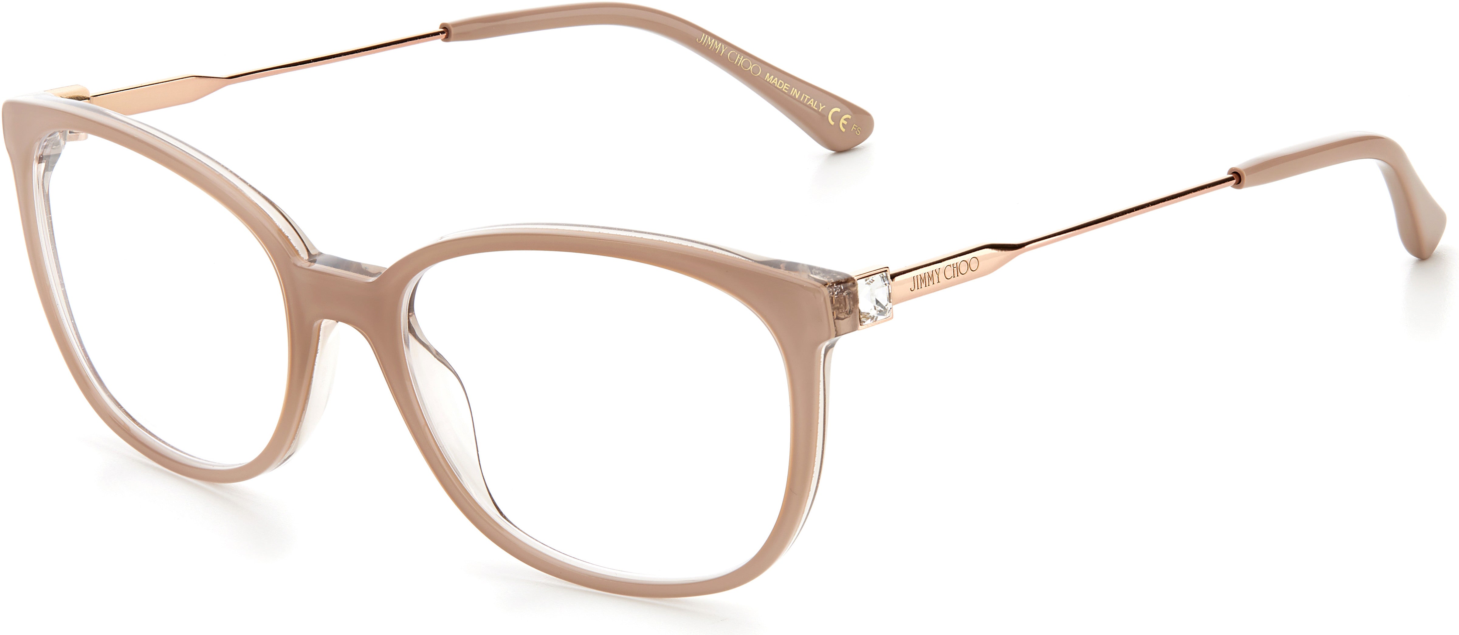  Jimmy Choo 302 Rectangular Eyeglasses 0KON-0KON  Nude Glitter (00 Demo Lens)