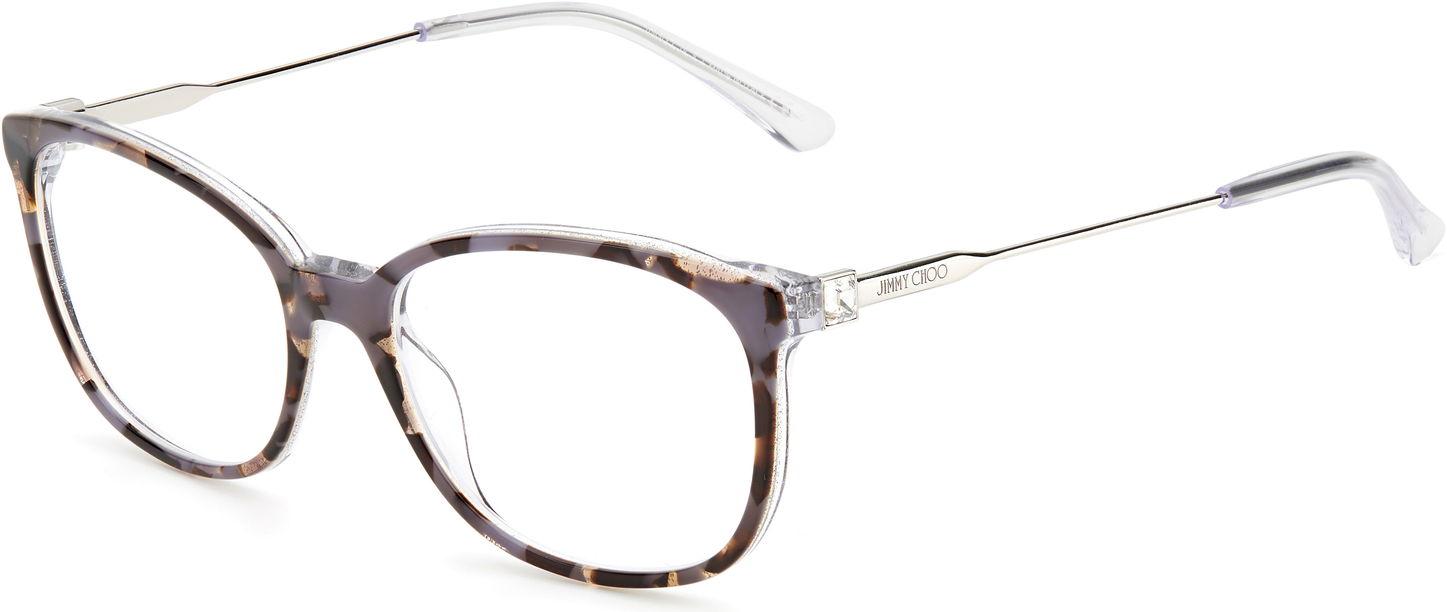  Jimmy Choo 302 Rectangular Eyeglasses 0S61-0S61  Bl Havana Glitter (00 Demo Lens)