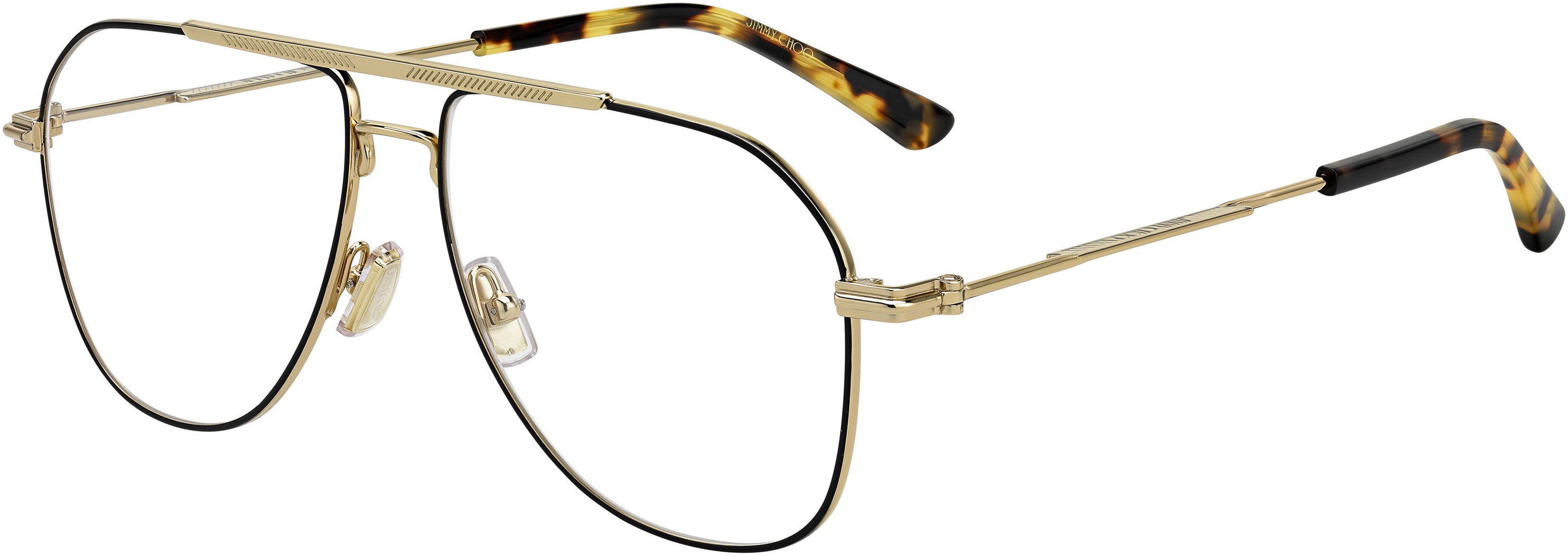  Jimmy Choo 005 Aviator Eyeglasses 006J-006J  Gold Havana (00 Demo Lens)