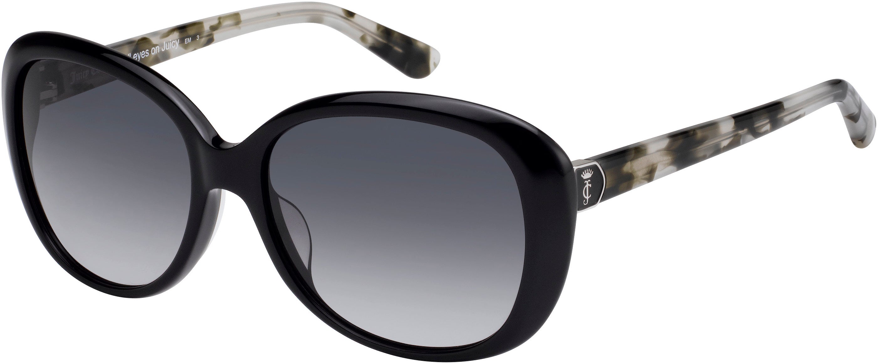 Juicy Couture Juicy 598/S Square Sunglasses 0WR7-0WR7  Black Havana (9O Dark Gray Gradient)