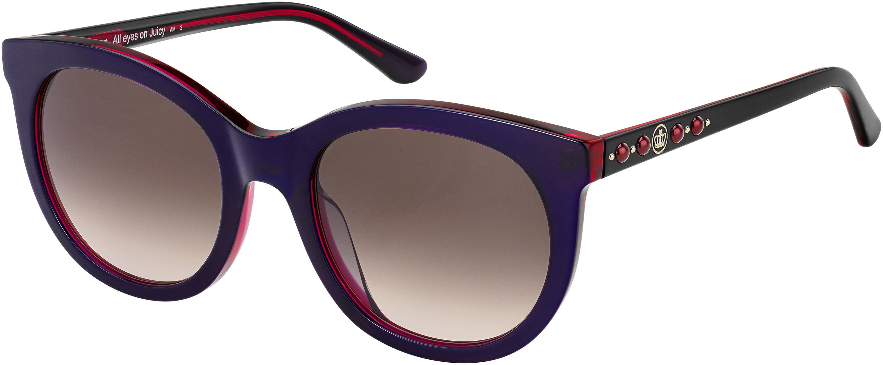 Juicy Couture Juicy 608/S Rectangular Sunglasses 0365-0365  Violet Fuchsia (HA Brown Gradient)