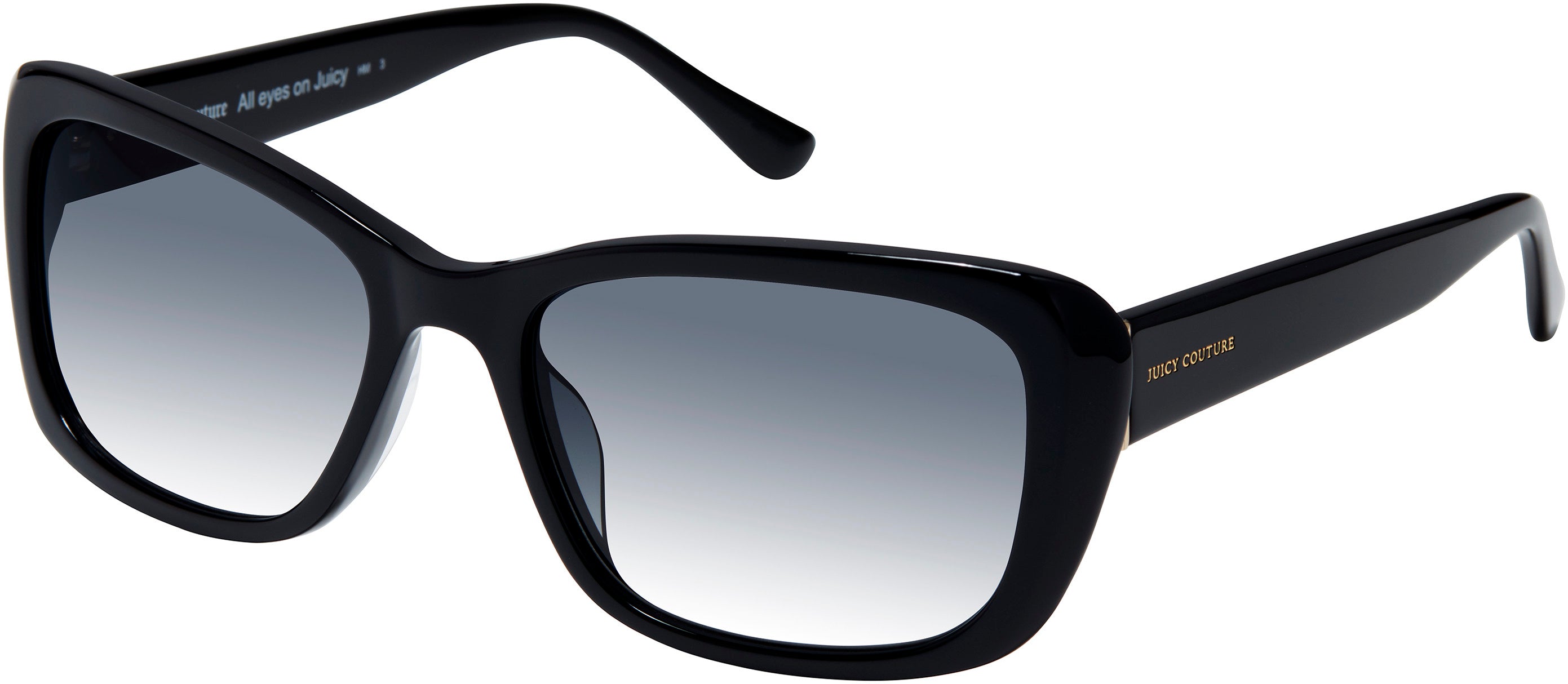 Juicy Couture Juicy 613/G/S Rectangular Sunglasses 0807-0807  Black (9O Dark Gray Gradient)