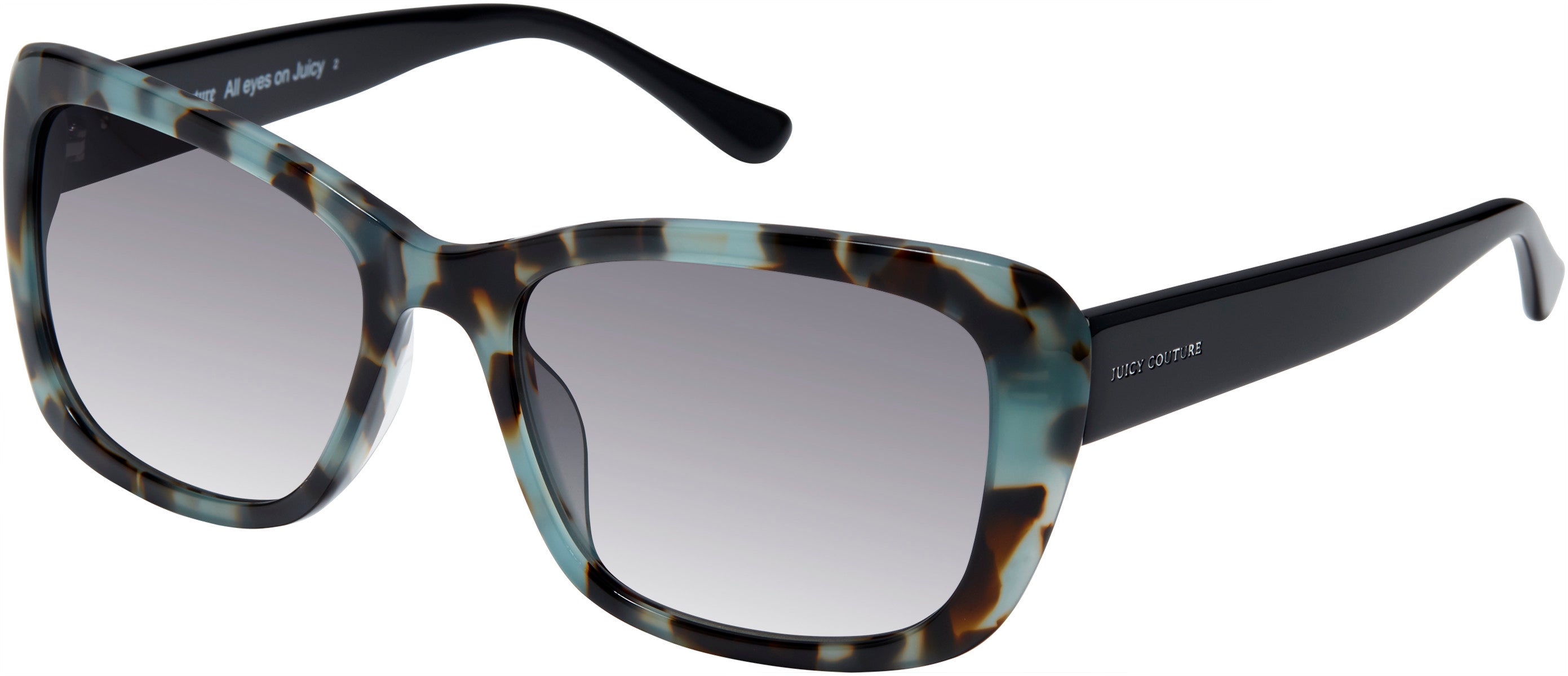 Juicy Couture Juicy 613/G/S Rectangular Sunglasses 0XGW-0XGW  Green Havana (9O Dark Gray Gradient)