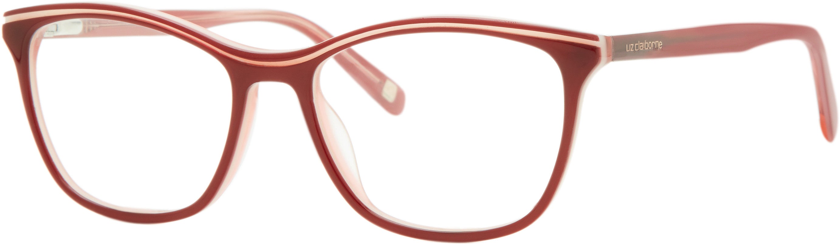  Liz Claiborne 453 Cat Eye/butterfly Eyeglasses 0LHF-0LHF  Opal Burgundy (00 Demo Lens)