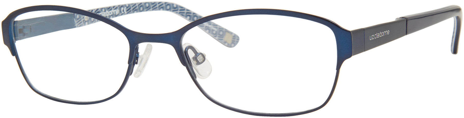  Liz Claiborne 455 Cat Eye/butterfly Eyeglasses 0E8W-0E8W  Semi Matte Navy (00 Demo Lens)