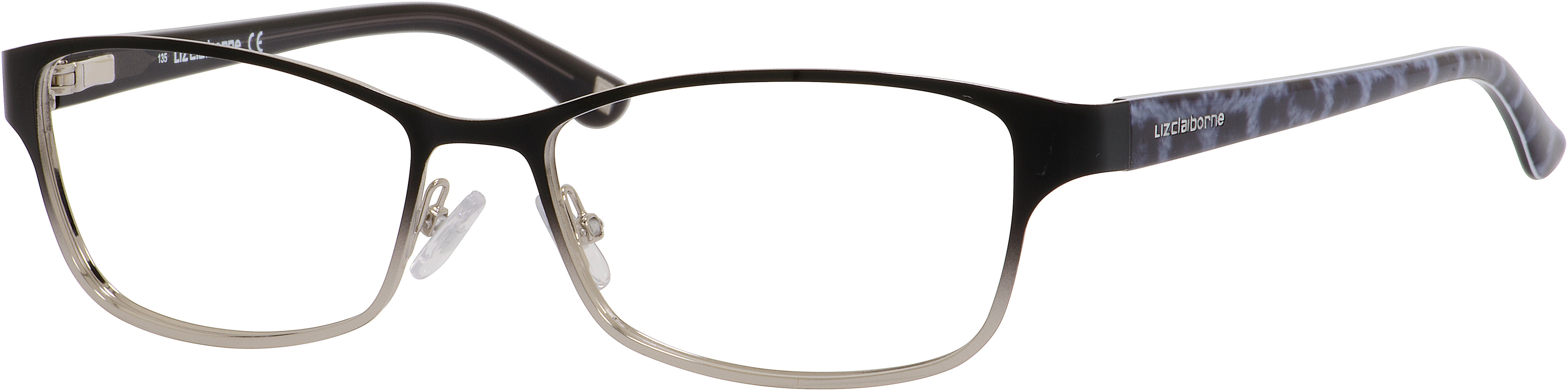  Liz Claiborne 614 Rectangular Eyeglasses 0JBU-0JBU  Black Fade (00 Demo Lens)