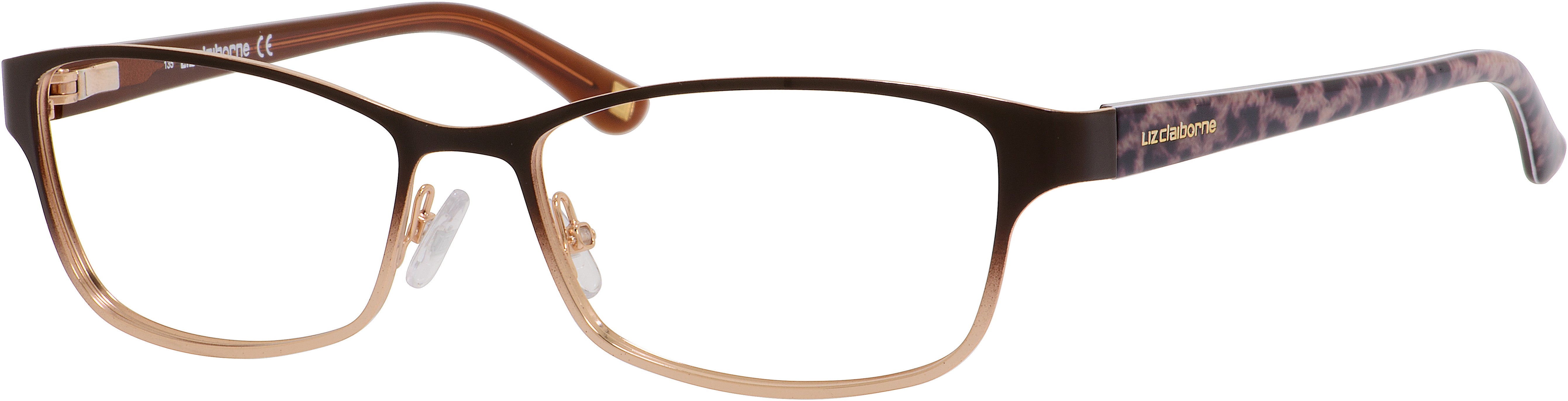  Liz Claiborne 614 Rectangular Eyeglasses 0JDV-0JDV  Brown Fade (00 Demo Lens)