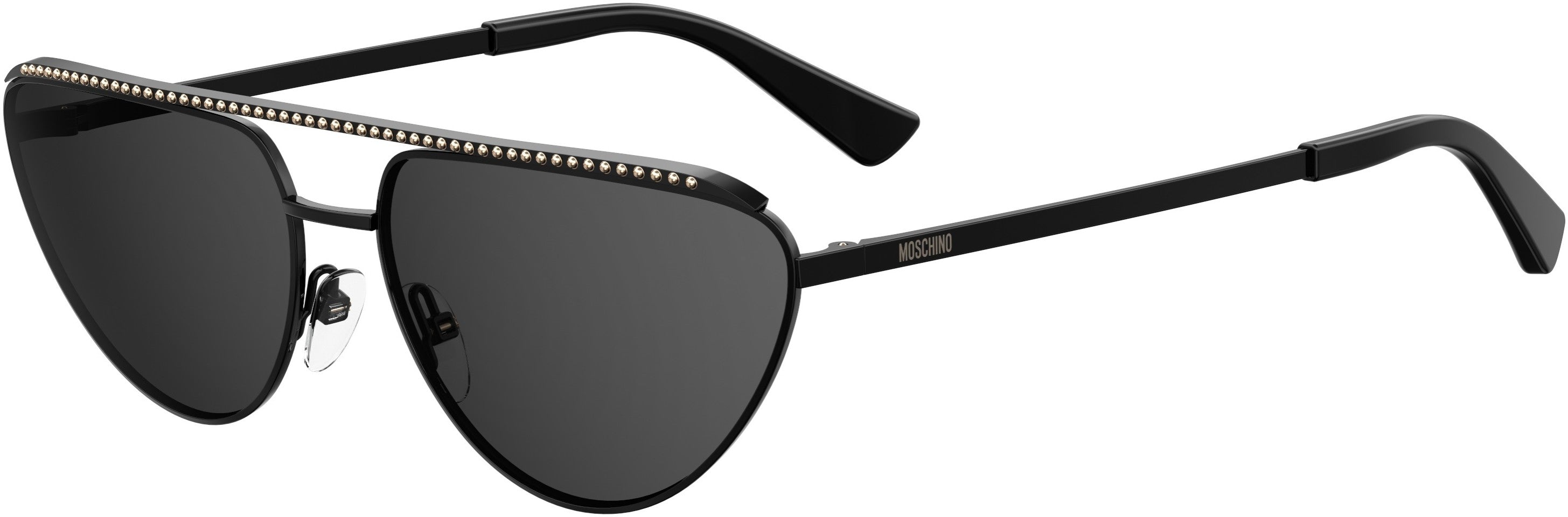  Moschino 057/G/S Navigator Sunglasses 0807-0807  Black (IR Gray)